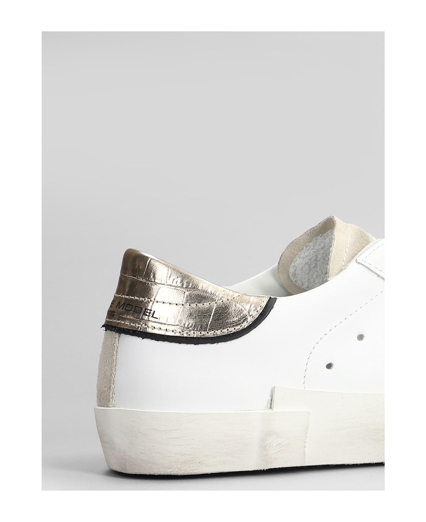 Philippe Model Prsx Low Sneakers In White Leather - white