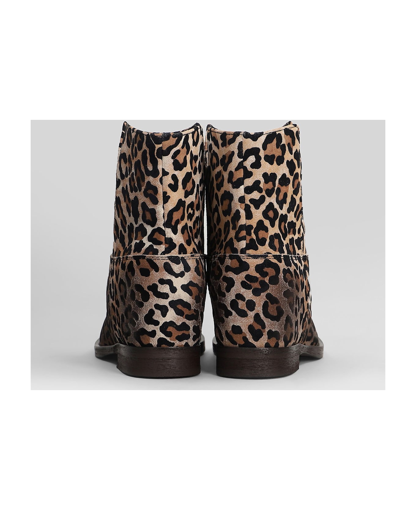 Via Roma 15 Ankle Boots Inside Wedge In Animalier Suede - Animalier