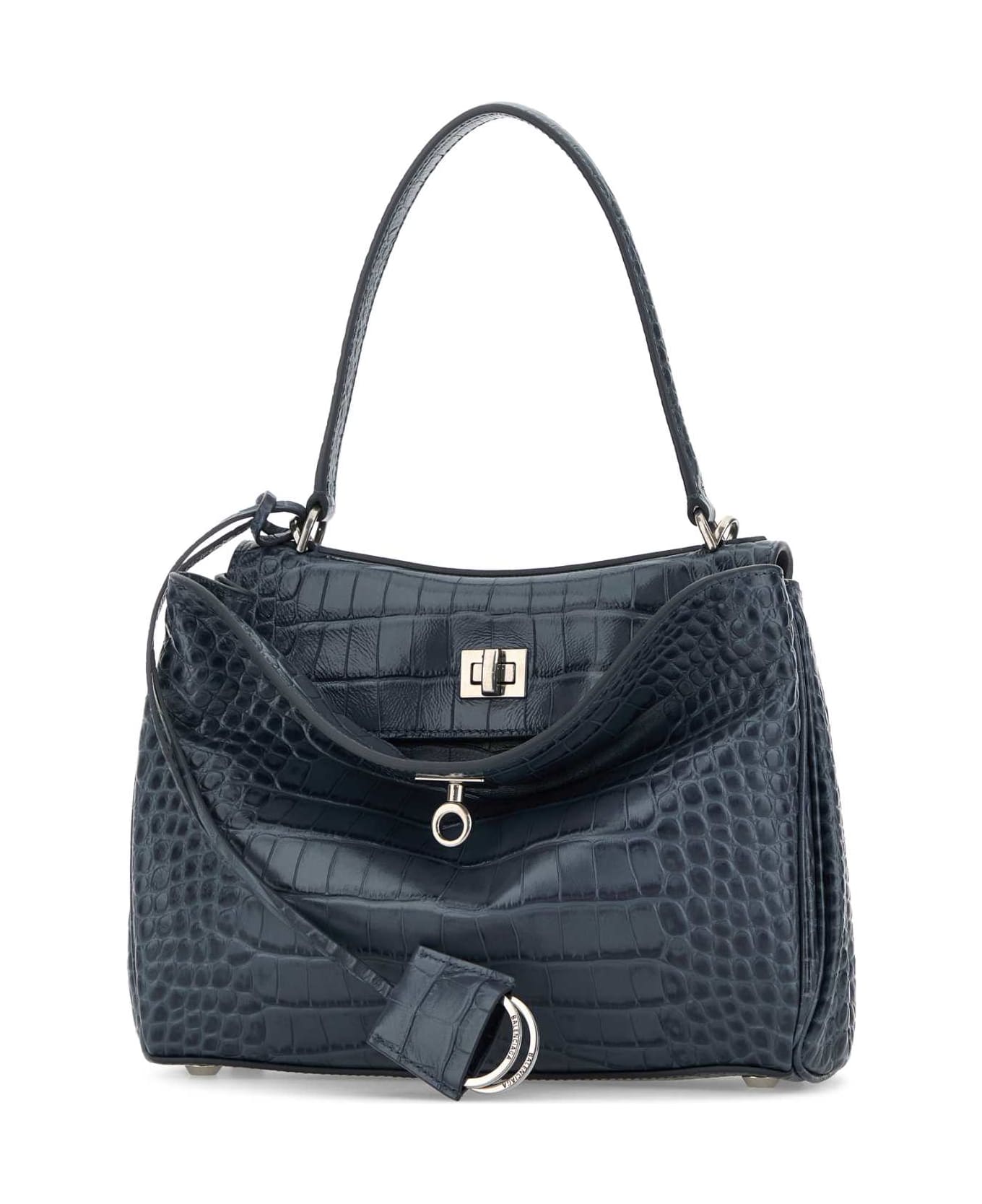 Balenciaga Air Force Blue Leather Small Rodeo Handbag - FADED DARK BLUE