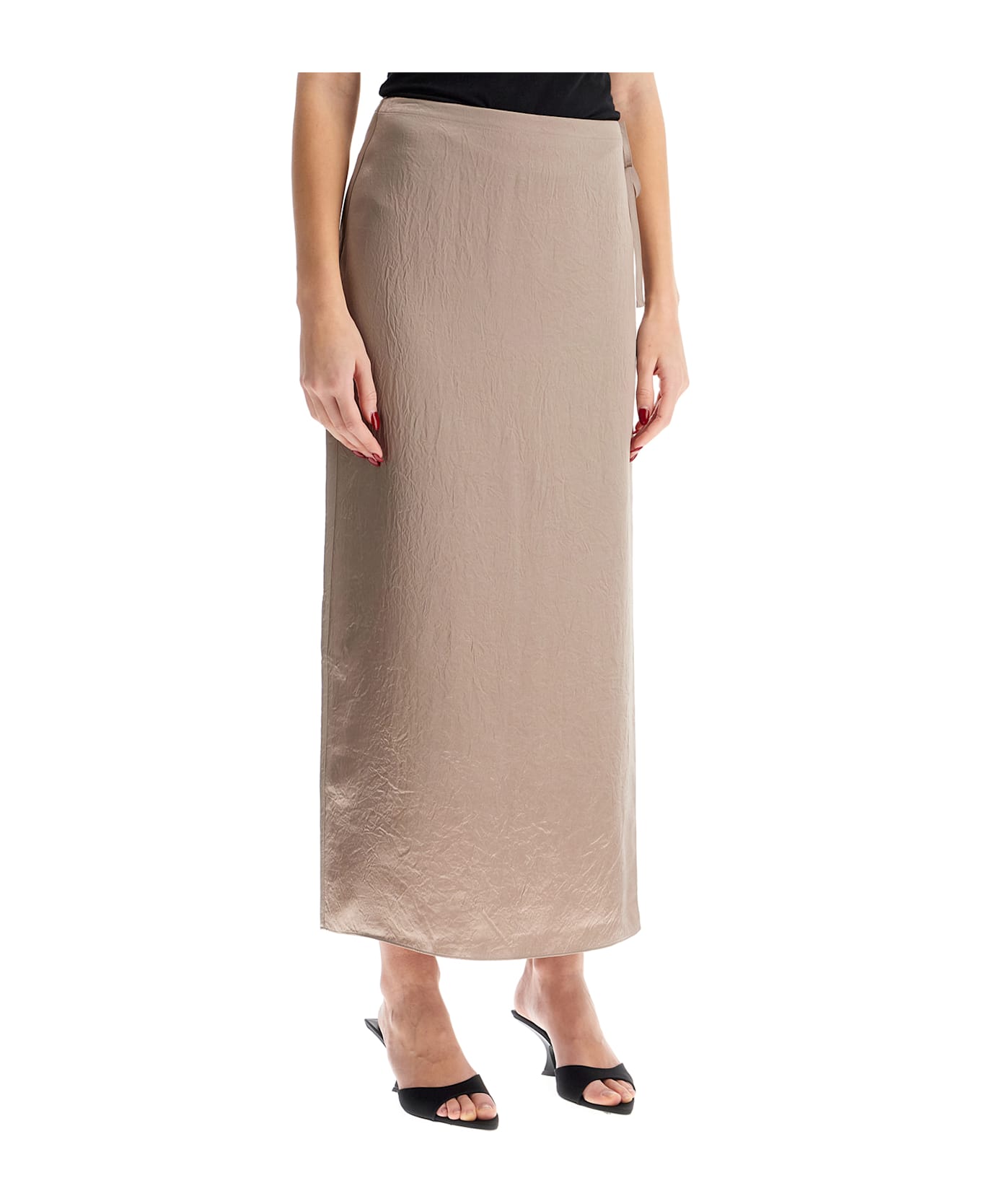 Filippa K 
ruffled Satin Midi Skirt With - Beige