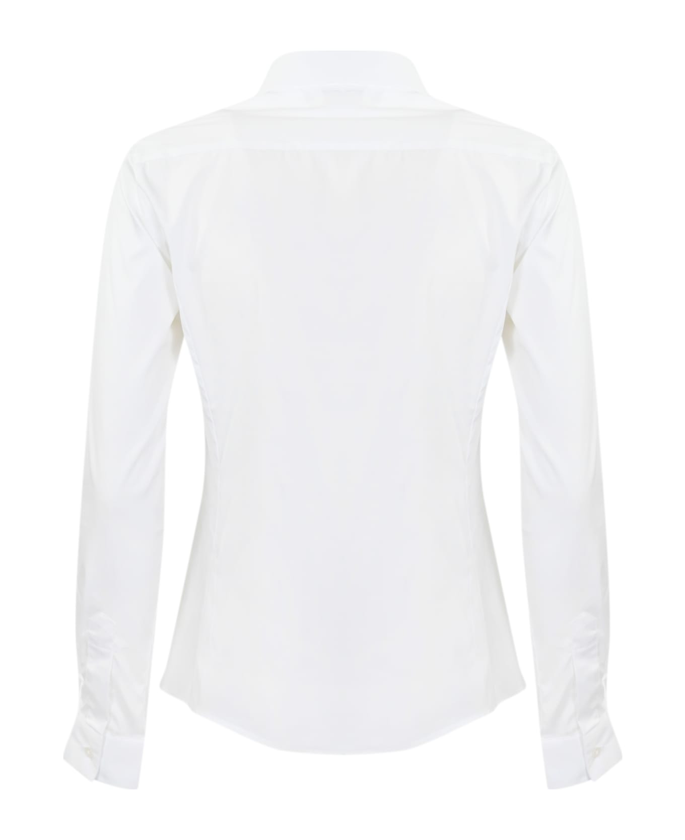 Fay Poplin Shirt With Italian Collar - Bianco