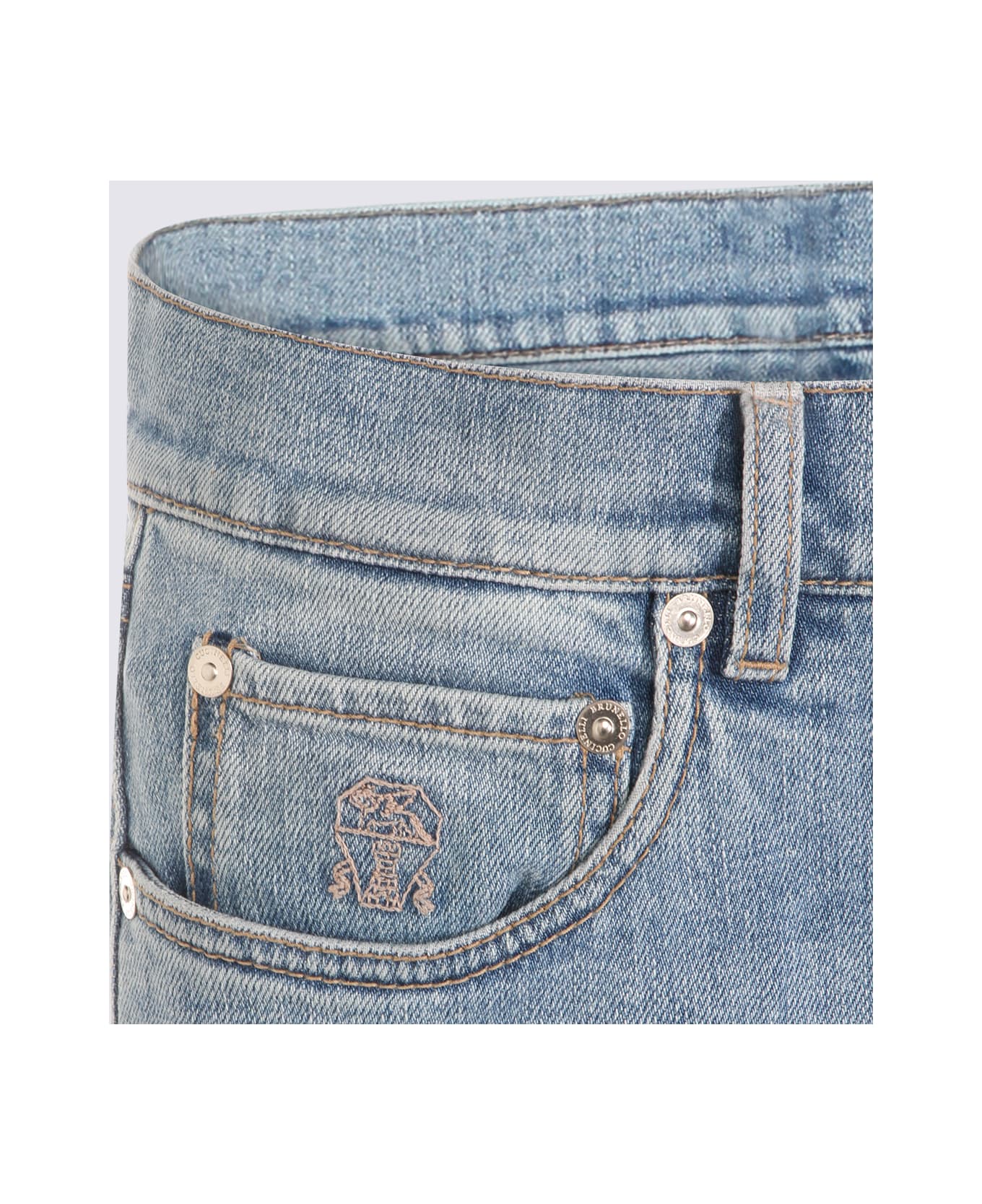 Brunello Cucinelli Light Blue Cotton Jeans - Blue