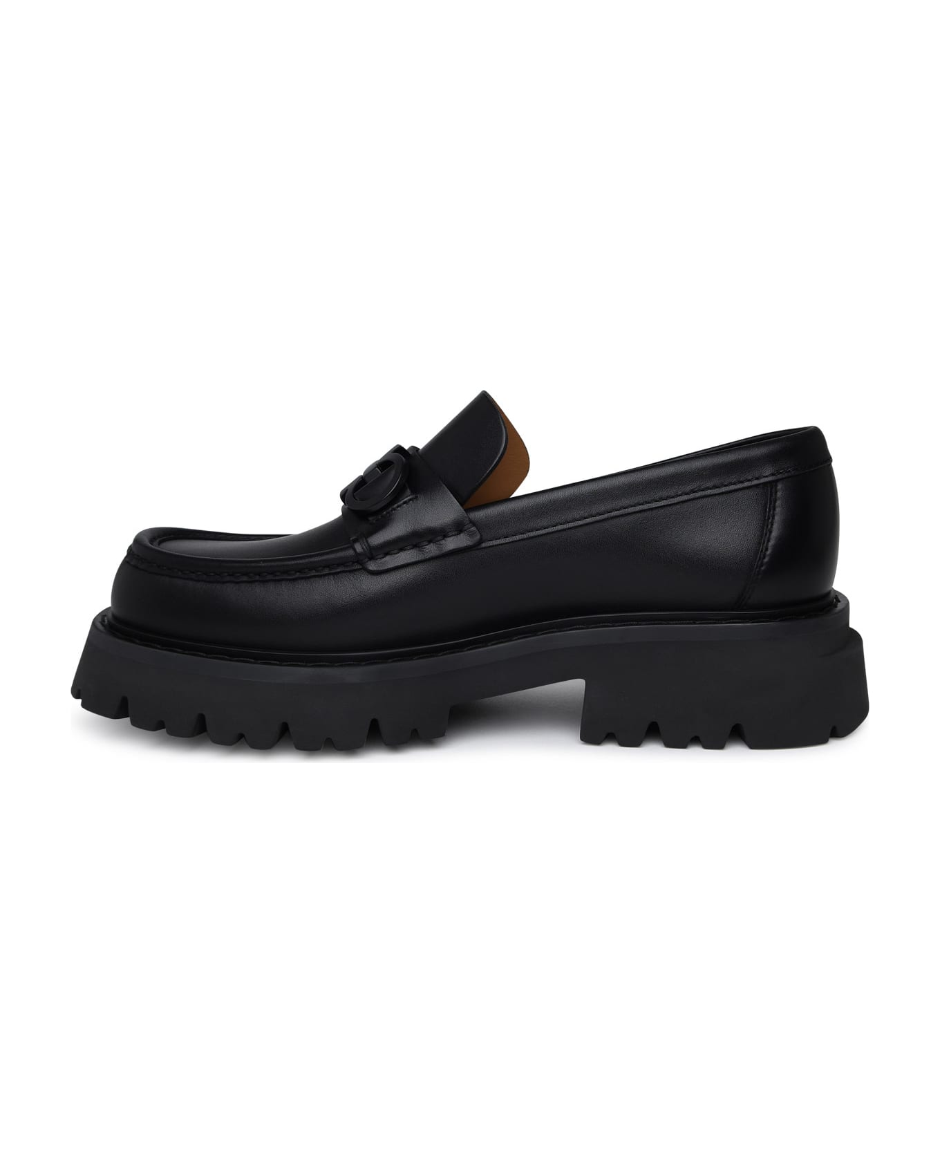 Ferragamo Black Leather Loafers