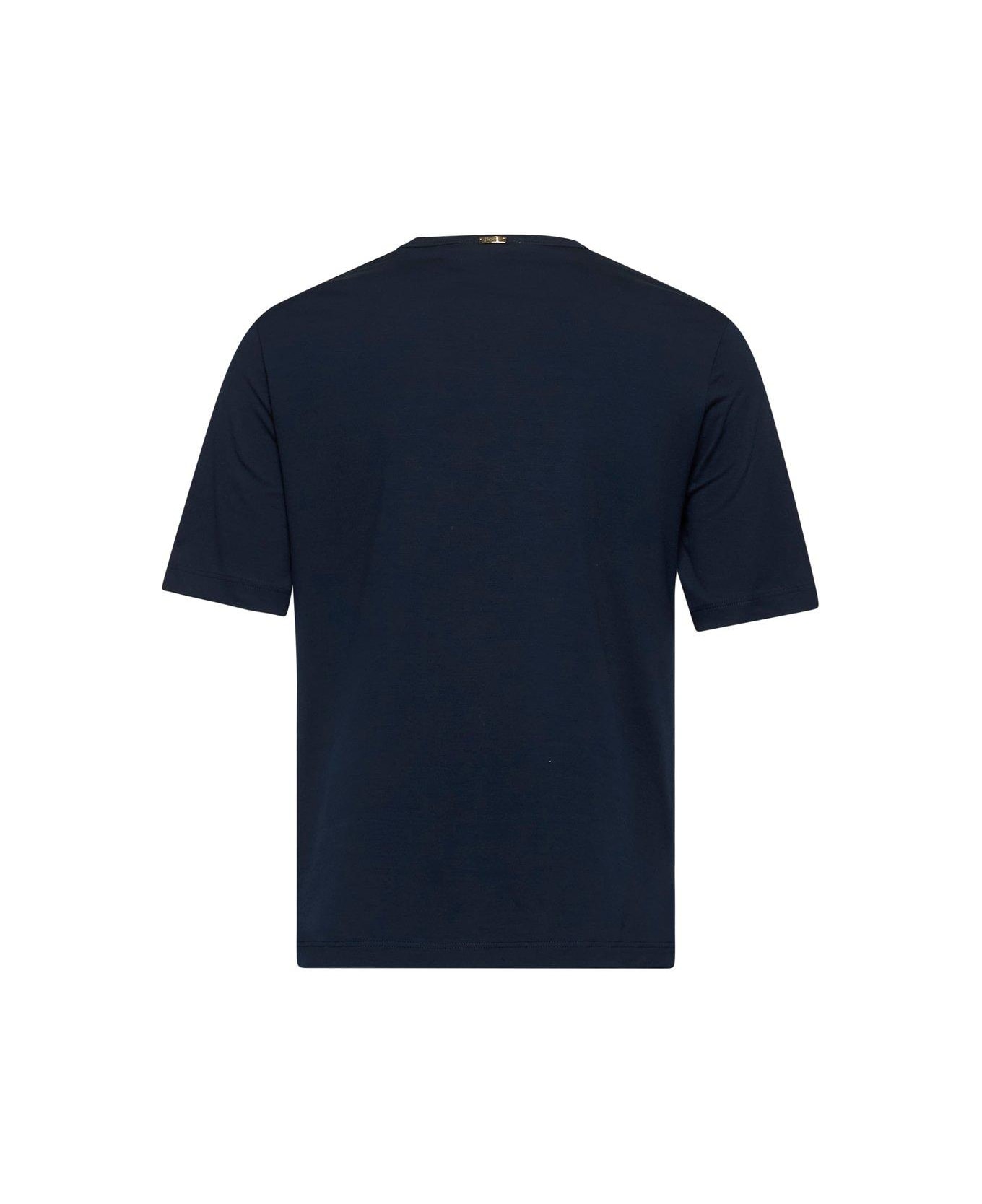 Herno Scarf Detailed Crewneck T-shirt - Blu navy