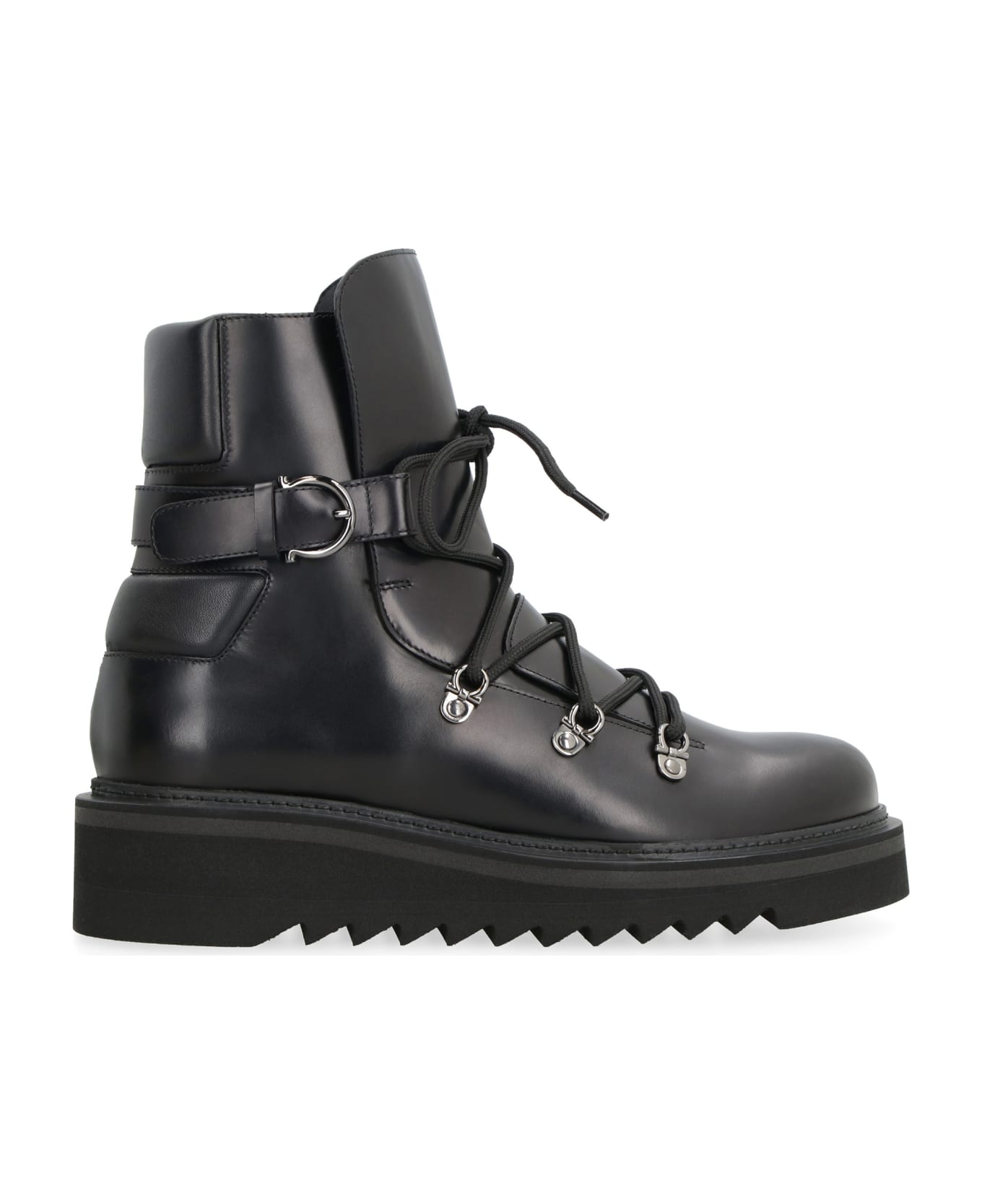 Ferragamo Leather Ankle Boots - black