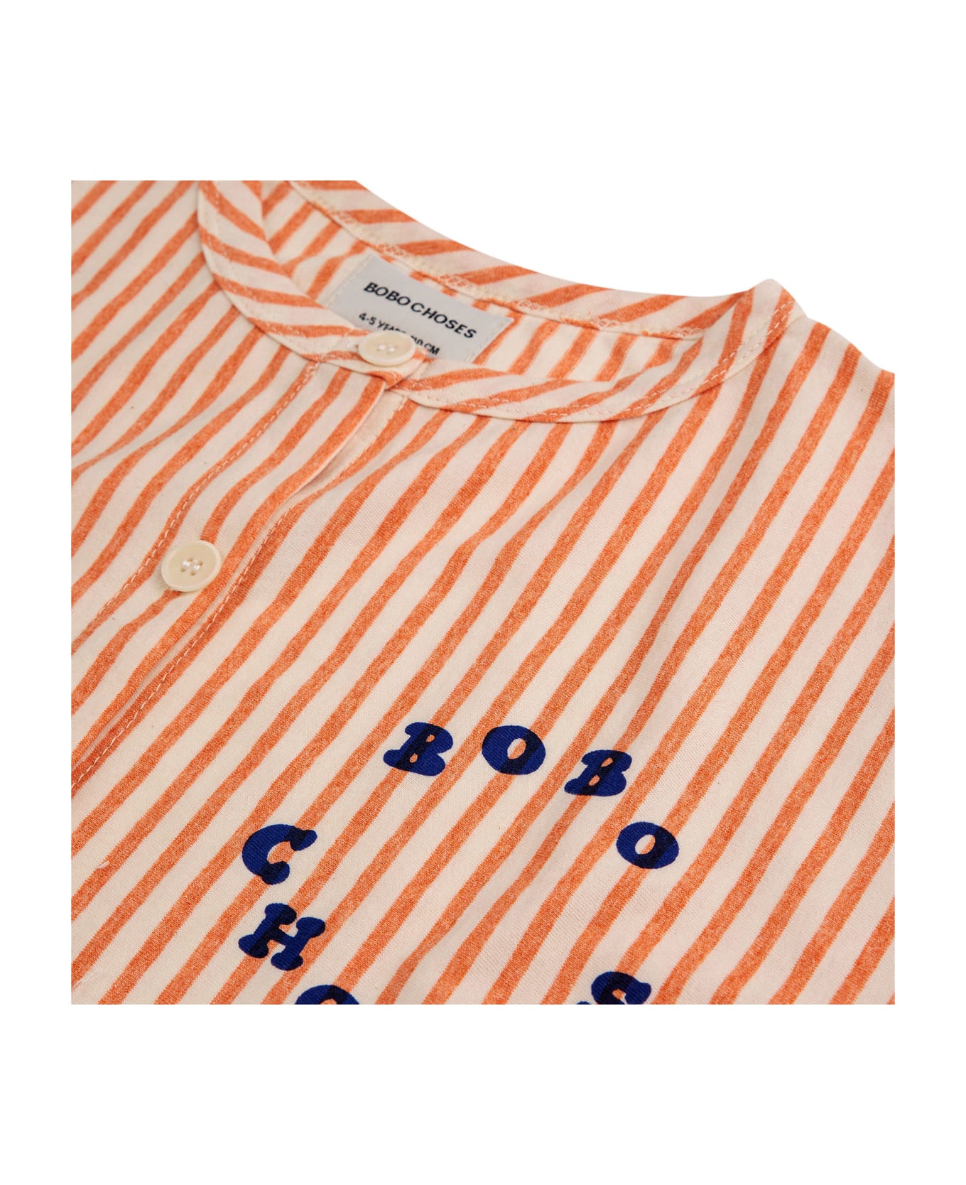 Bobo Choses Orange Jumpsuit For Girl With Stripes And Logo - Orange