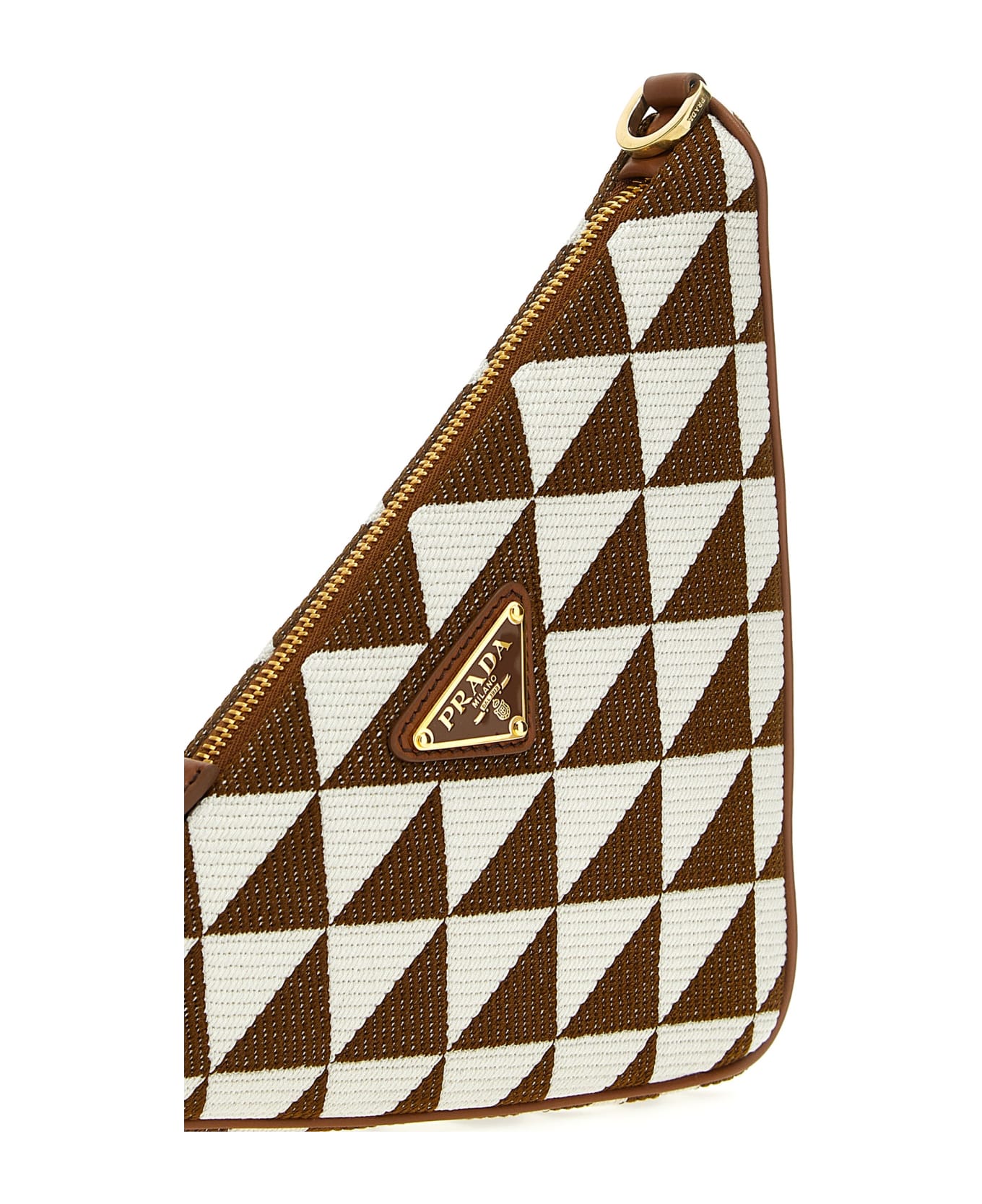 Prada 'triangle Symbole' Crossbody Bag - TABACCOTALCO