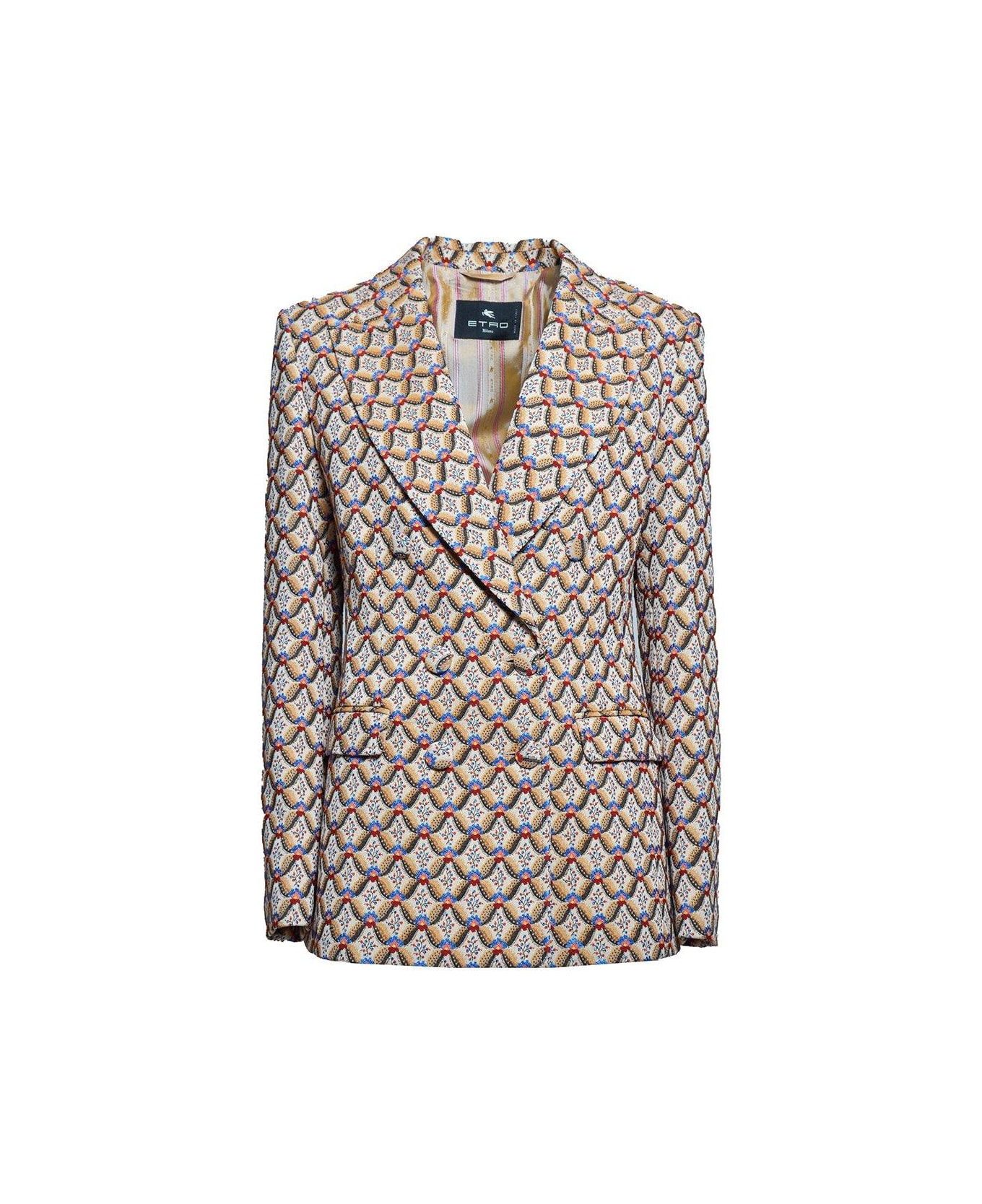 Etro Pattern Jacquard Double-breasted Jacket - Multicolour ブレザー