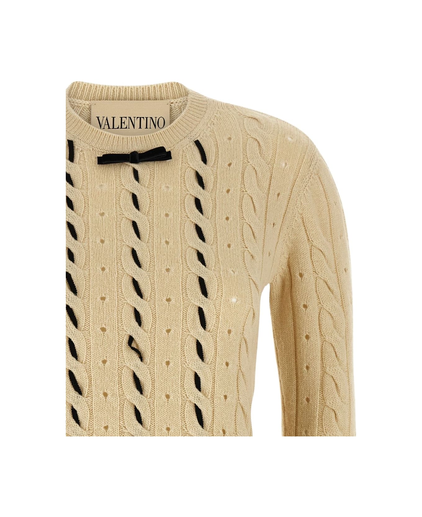 Valentino Garavani Beige Cable-knit Sweater - Beige