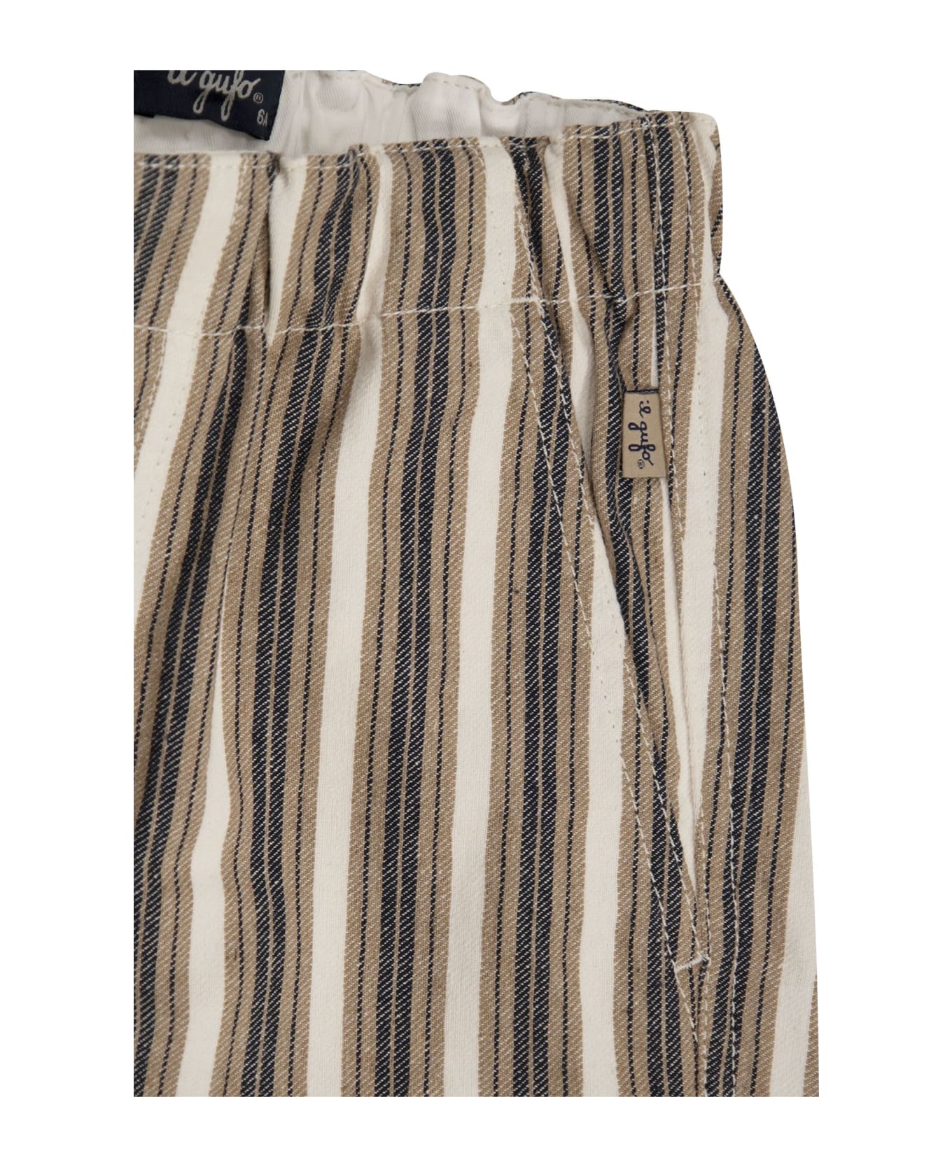 Il Gufo Striped Cotton Bermuda Shorts - Sand