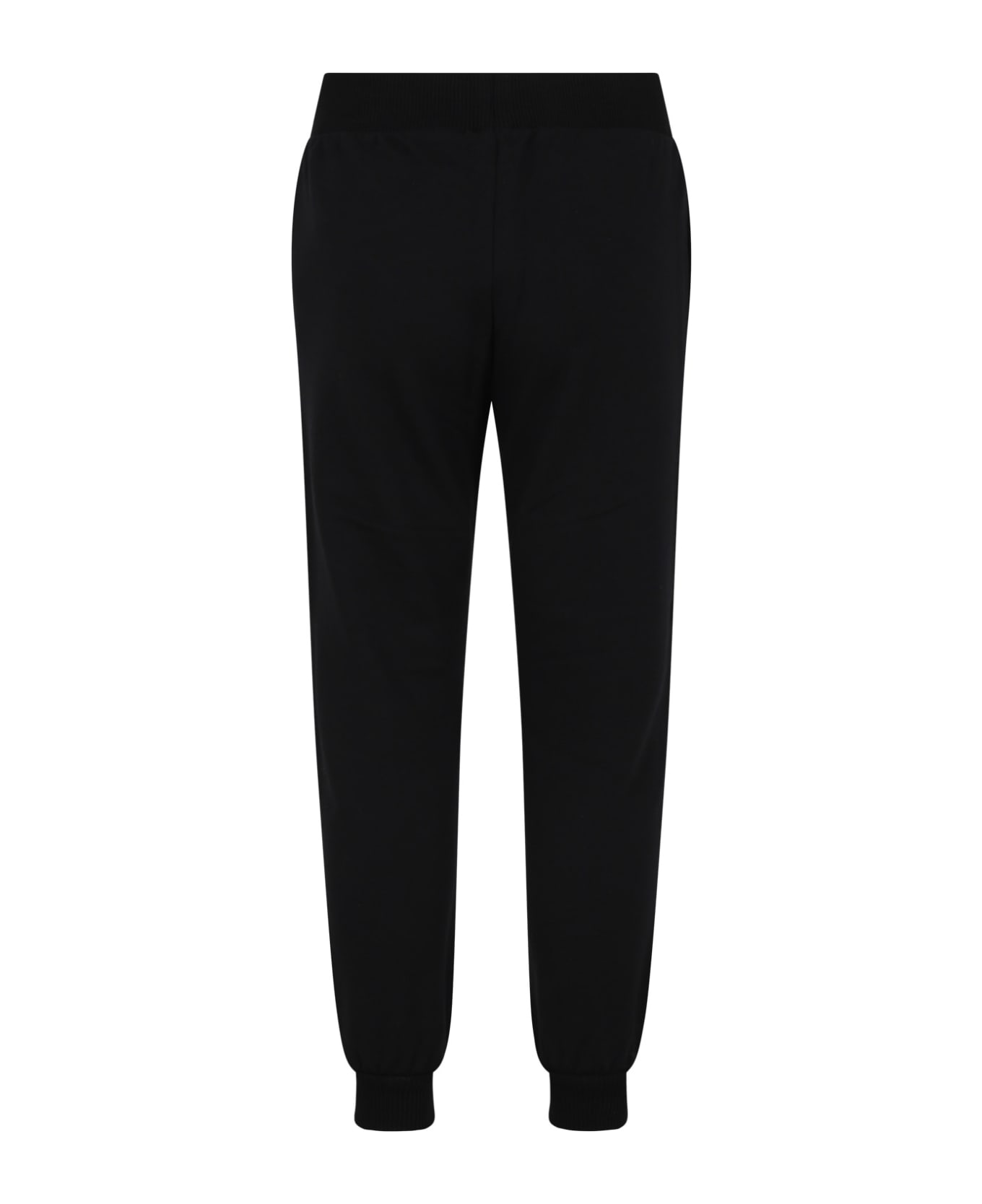 Moschino Black Trousers For Kids With Logo - Black