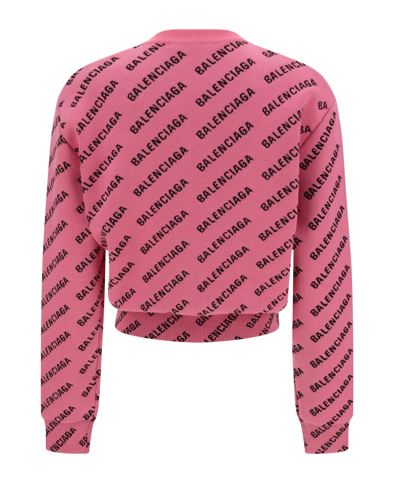 Balenciaga Mini Allover Logo Sweater - Pink/black