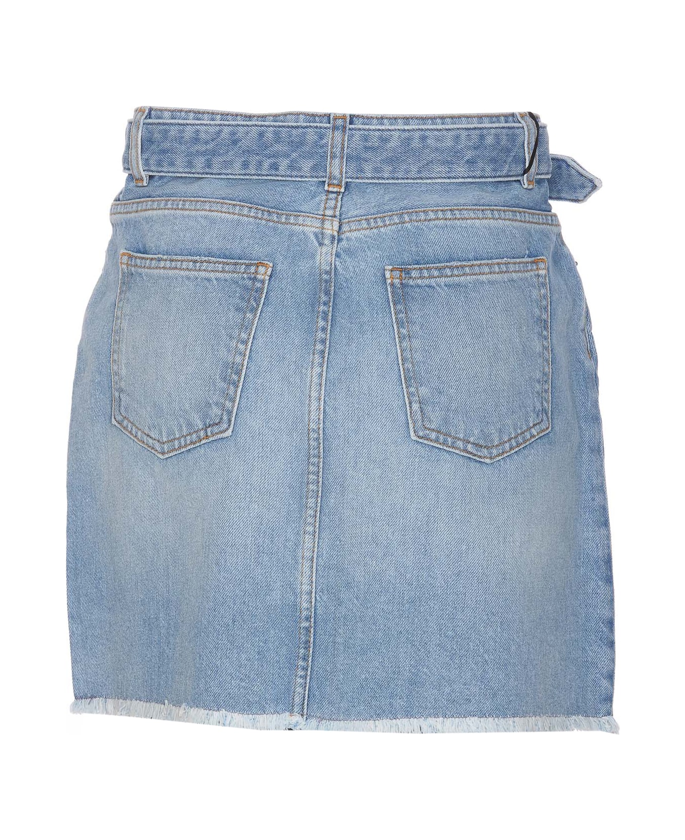 TwinSet Denim Mini Skirt With Oval T Belt - Blue スカート