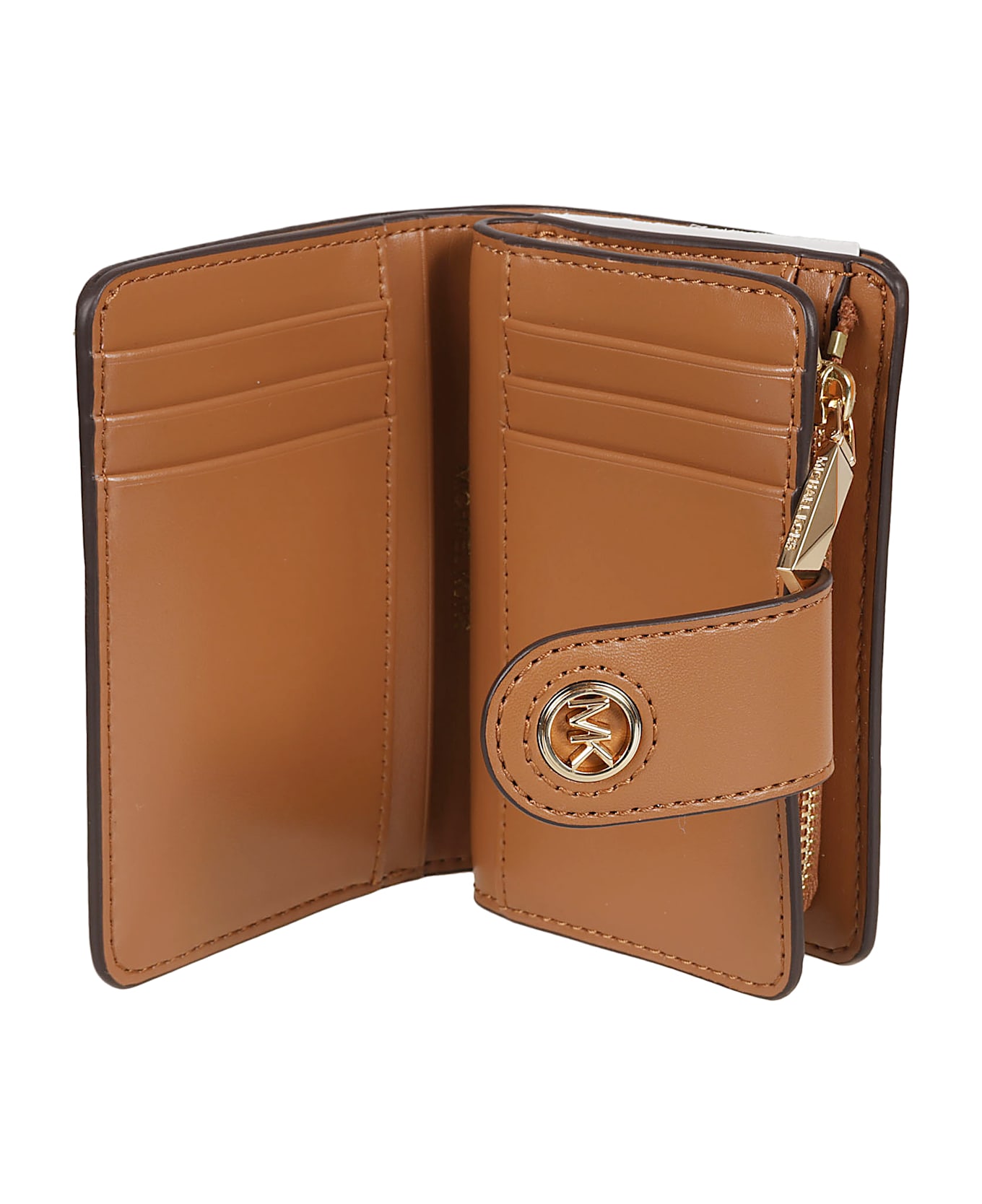 Michael Kors Logo Buttoned Card Case - VANILLA/ACRN