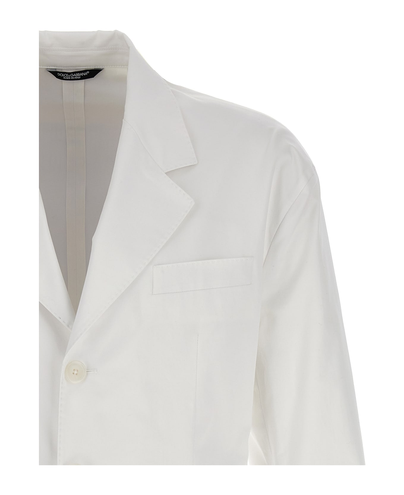 Dolce & Gabbana Gabardine Cotton Jacket - White