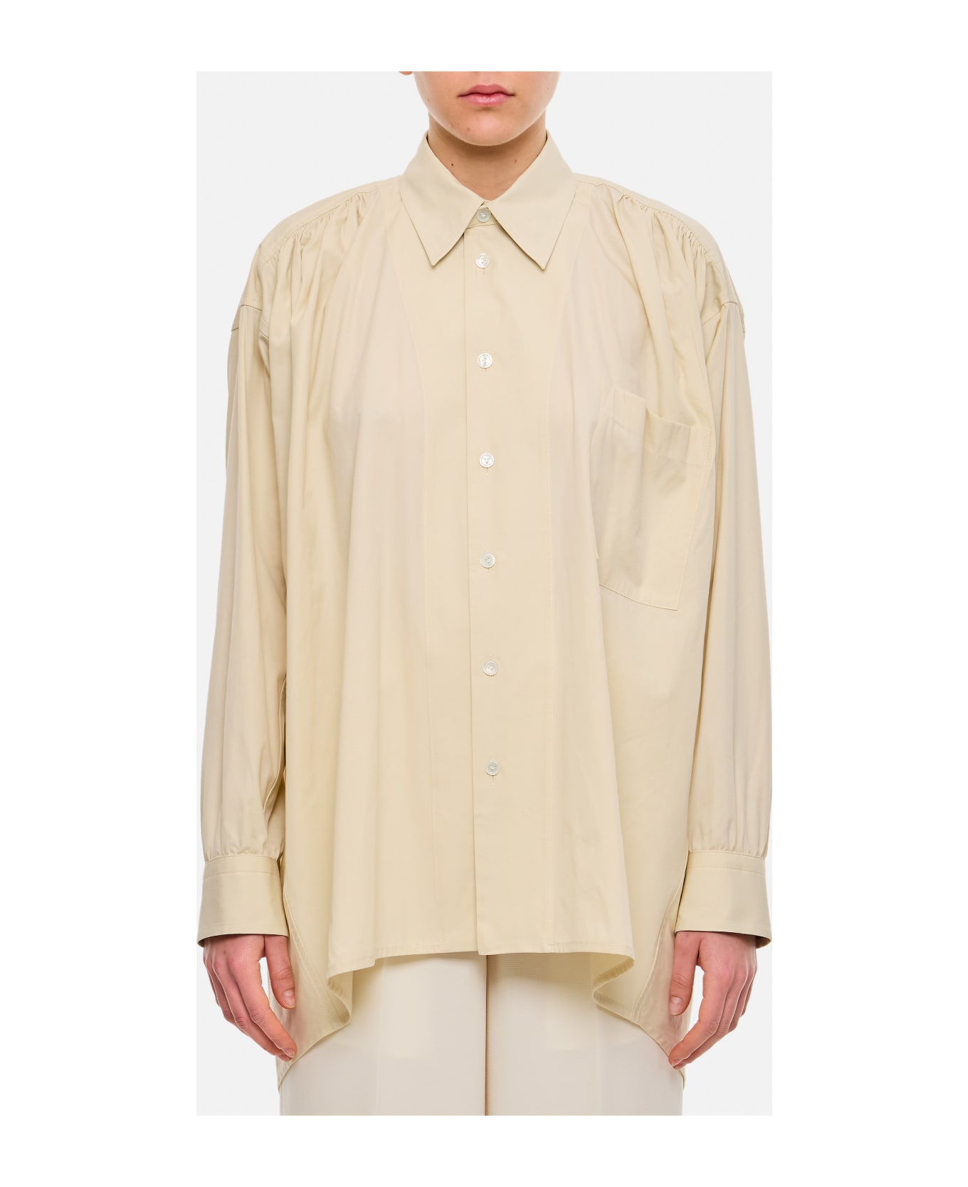 Bottega cloth Veneta Popeline Over Shirt - Beige