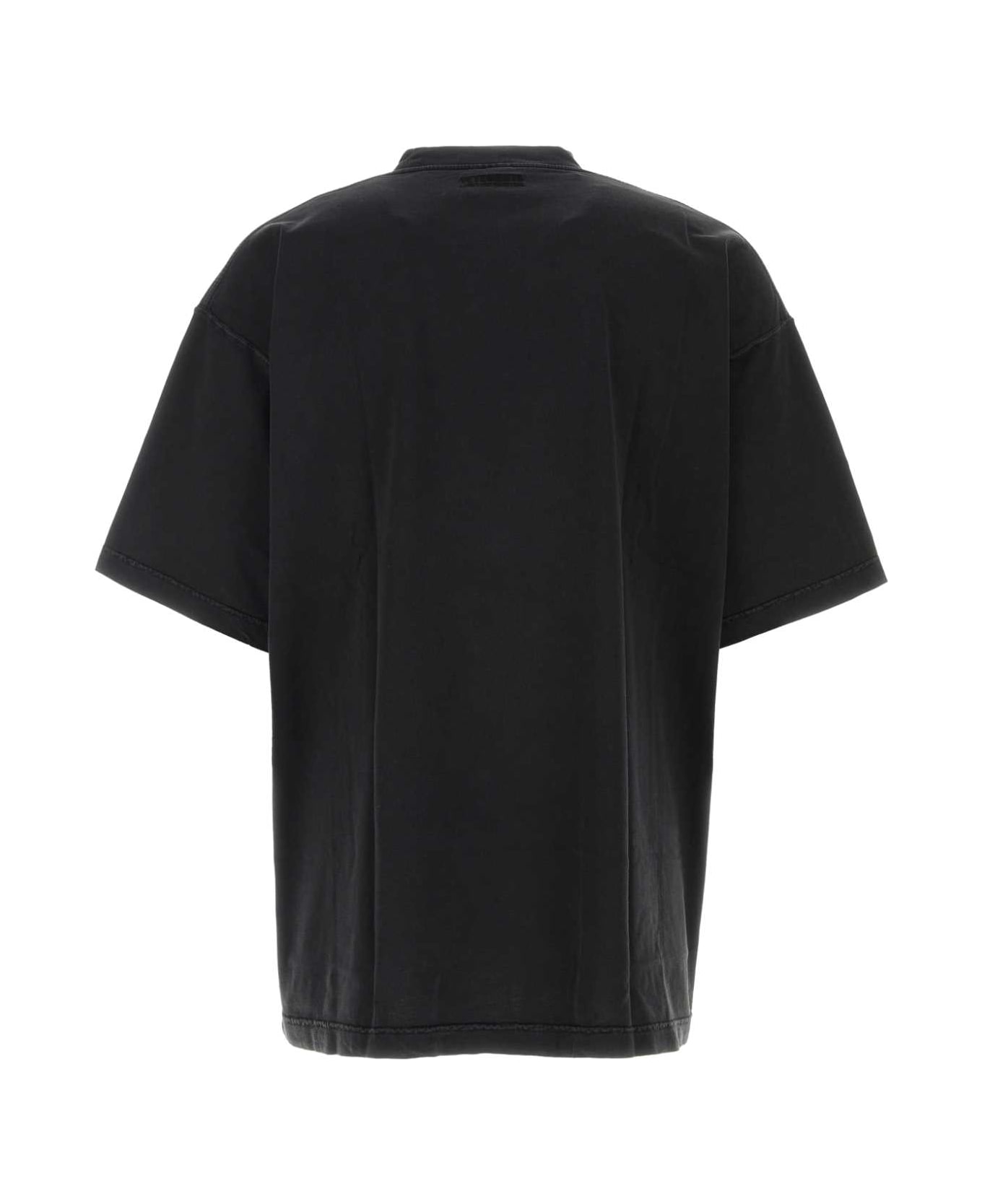 VETEMENTS Black Cotton Oversize T-shirt - BLACK Tシャツ