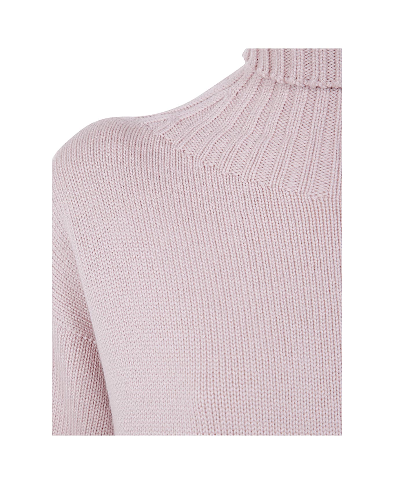 Drumohr Long Sleeves Turtle Neck Oversized Sweater - Pink Quartz