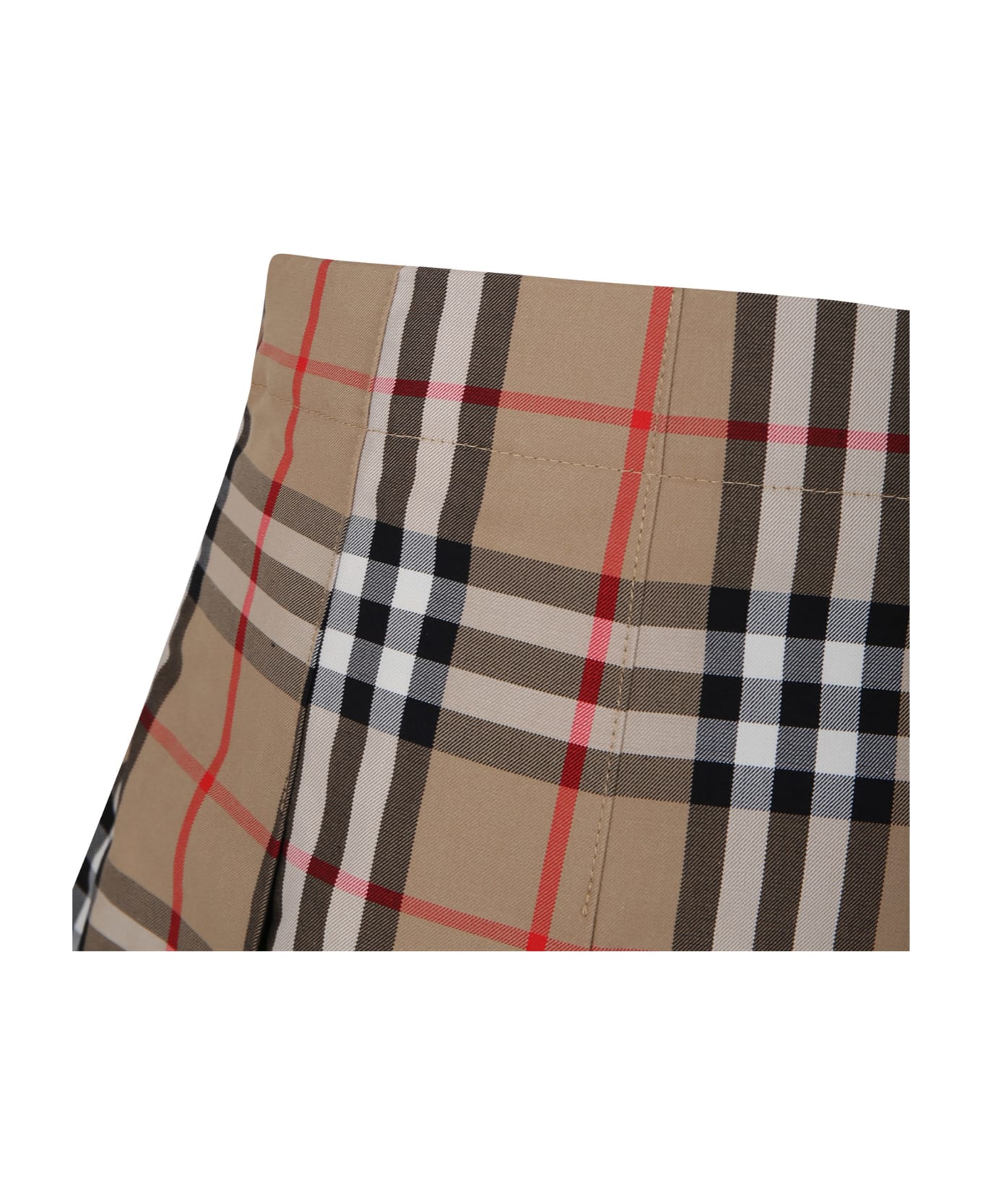 Burberry Beige Skirt For Girl With Iconic All-over Vintage Check - Beige ボトムス