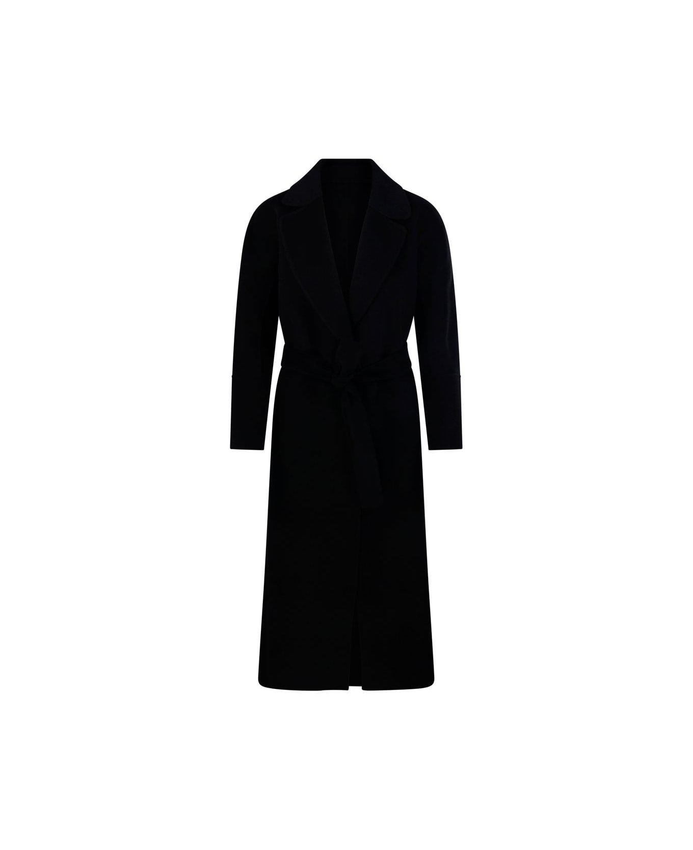 
S Max Mara Elisa Belted Long-sleeved Coat - Black