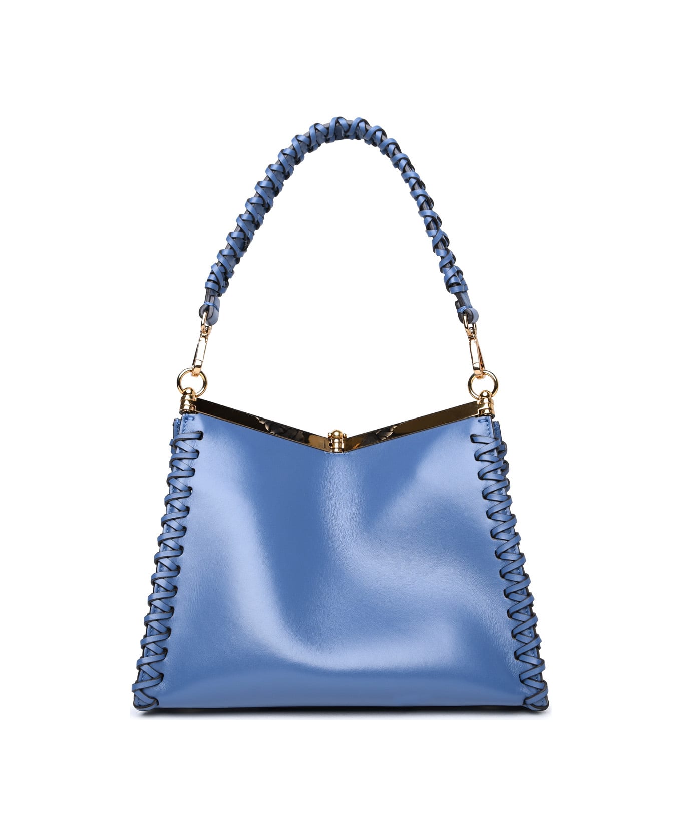 Etro Small 'vela' Blue Leather Bag - Blue トートバッグ