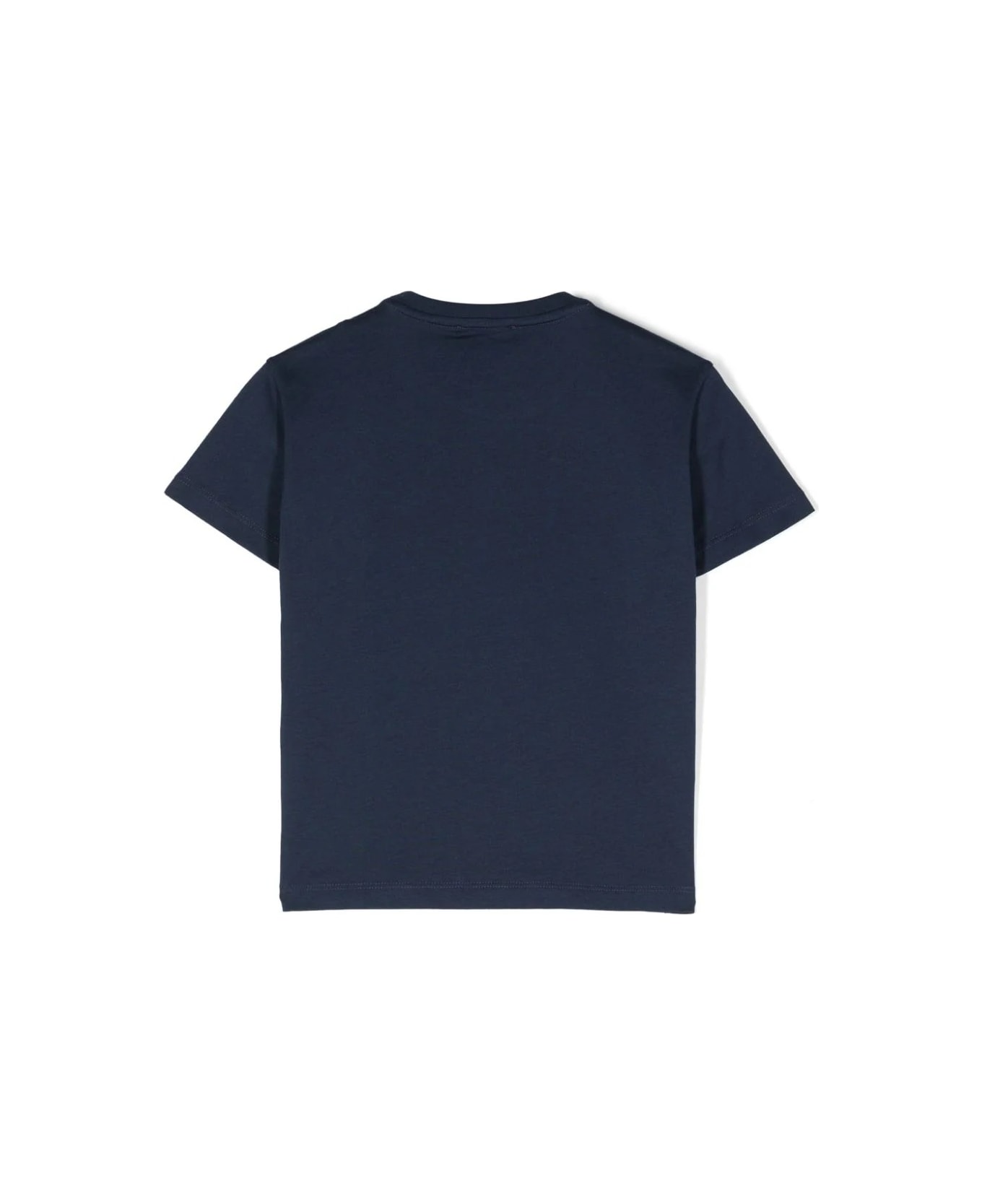 Dondup Navy Blue T-shirt With Tonal Logo - Blue Tシャツ＆ポロシャツ