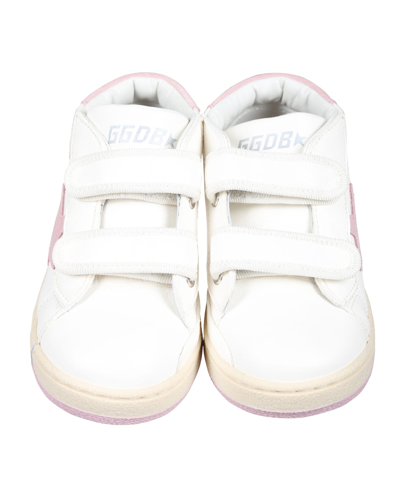 Golden Goose White June Ballstar High Sneakers For Girl With Logo - White シューズ