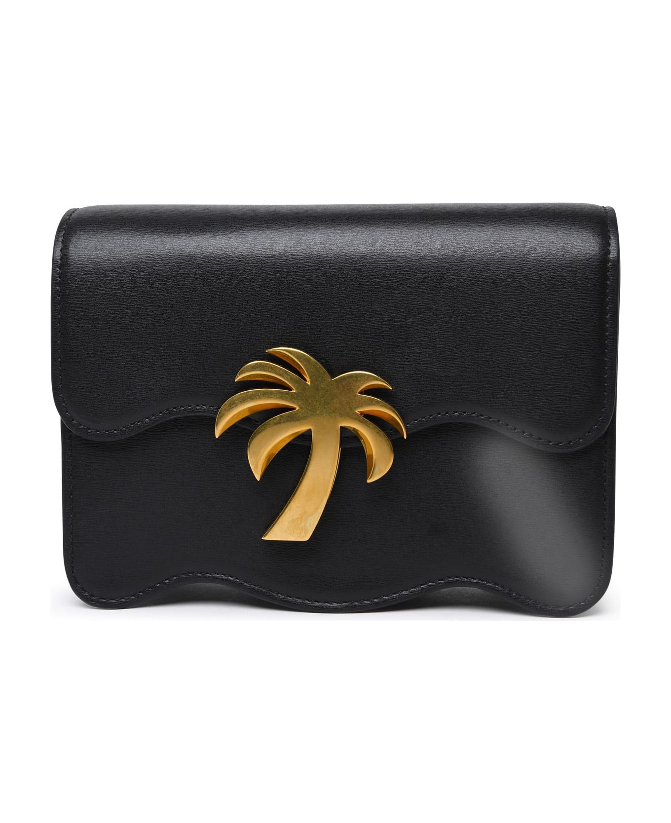 Palm Angels Black Leather 'palm Beach' Bag - Black ショルダーバッグ