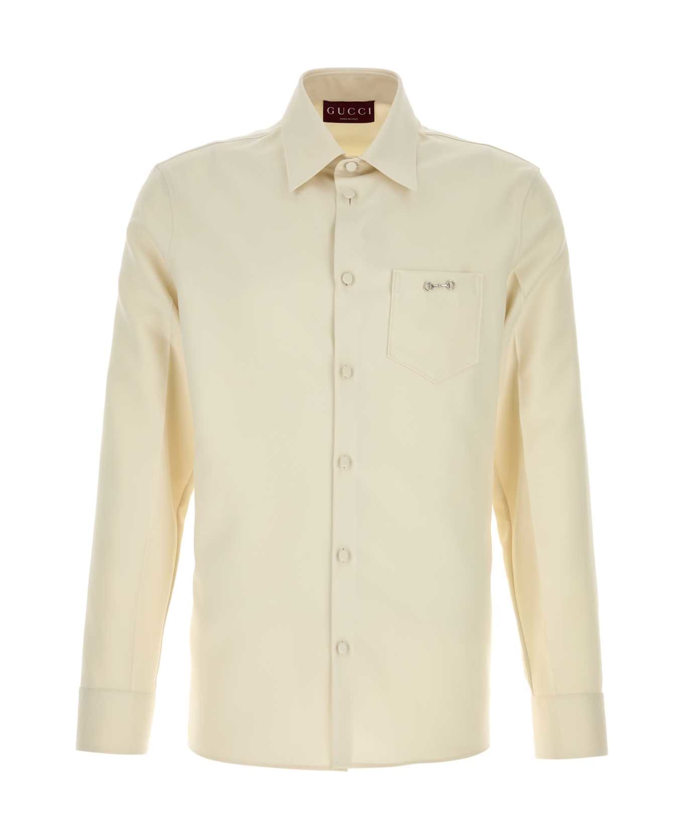 Gucci Ivory Tech Panama Shirt - SKY