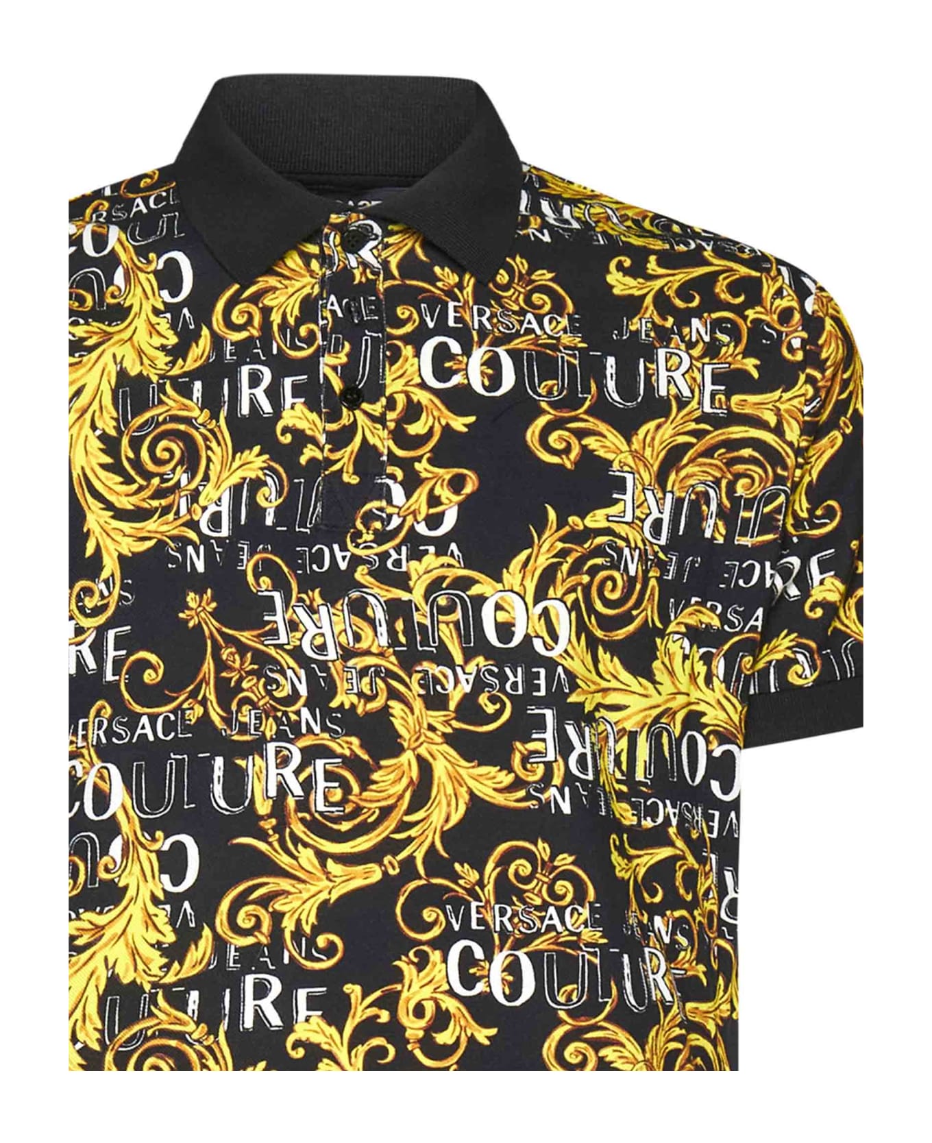 Versace Jeans Couture Polo Shirt With Logo - Black
