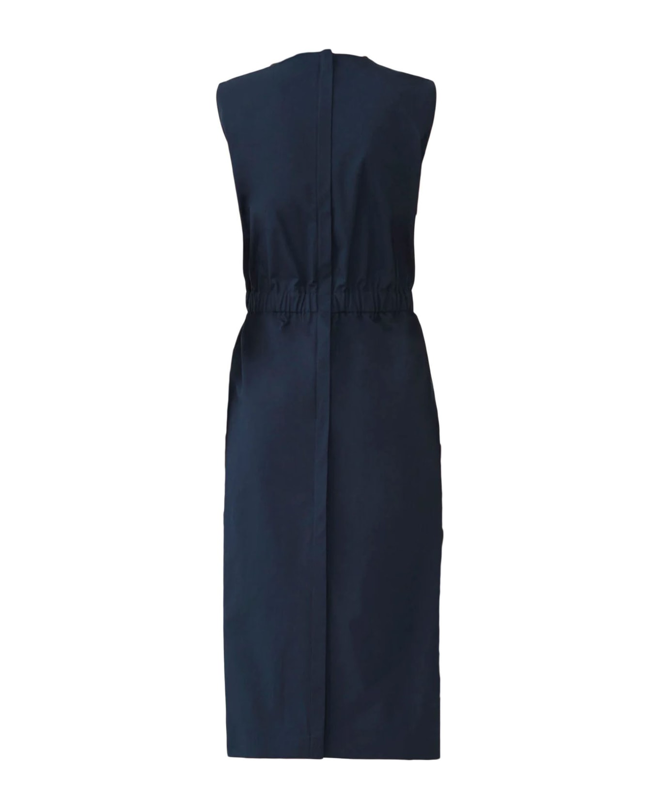 Fabiana Filippi Navy Blue Cotton Midi Dress - Blue