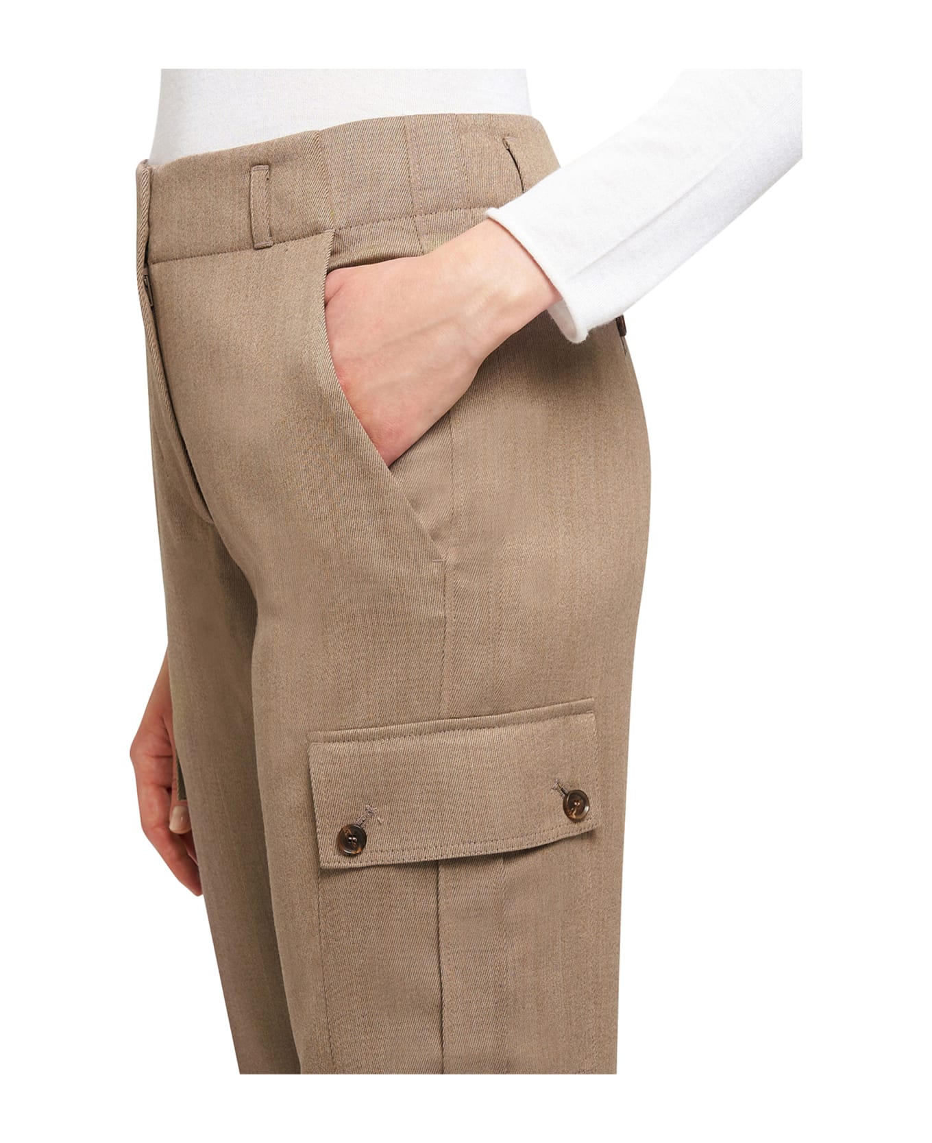 Kiton Trousers Virgin Wool - CAMEL