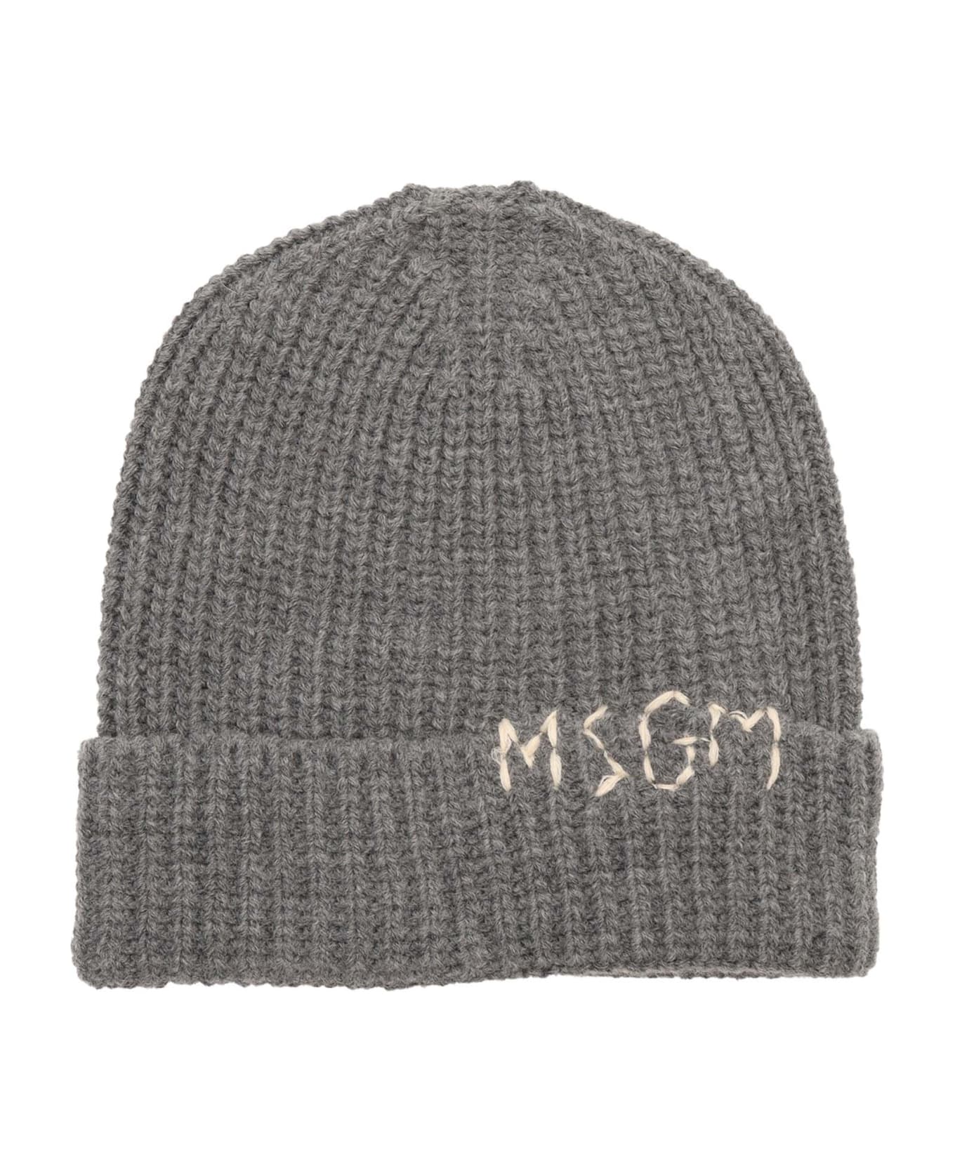 MSGM Wool Hat Unisex Grigio Melange/grey Mela - GREY