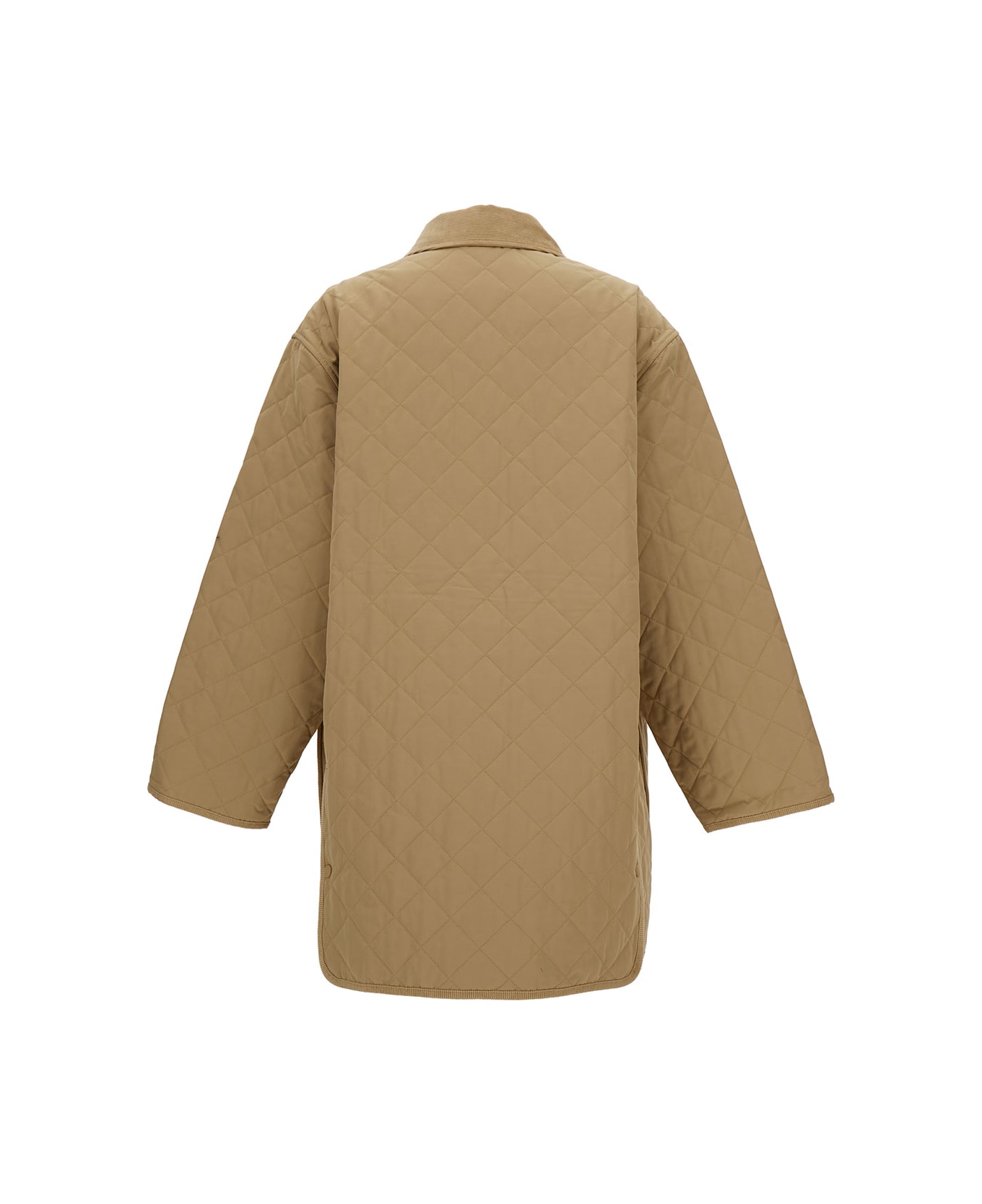 Totême Beige Jacket With Collar And Oversized Pockets In Quilted Fabric Woman - Beige