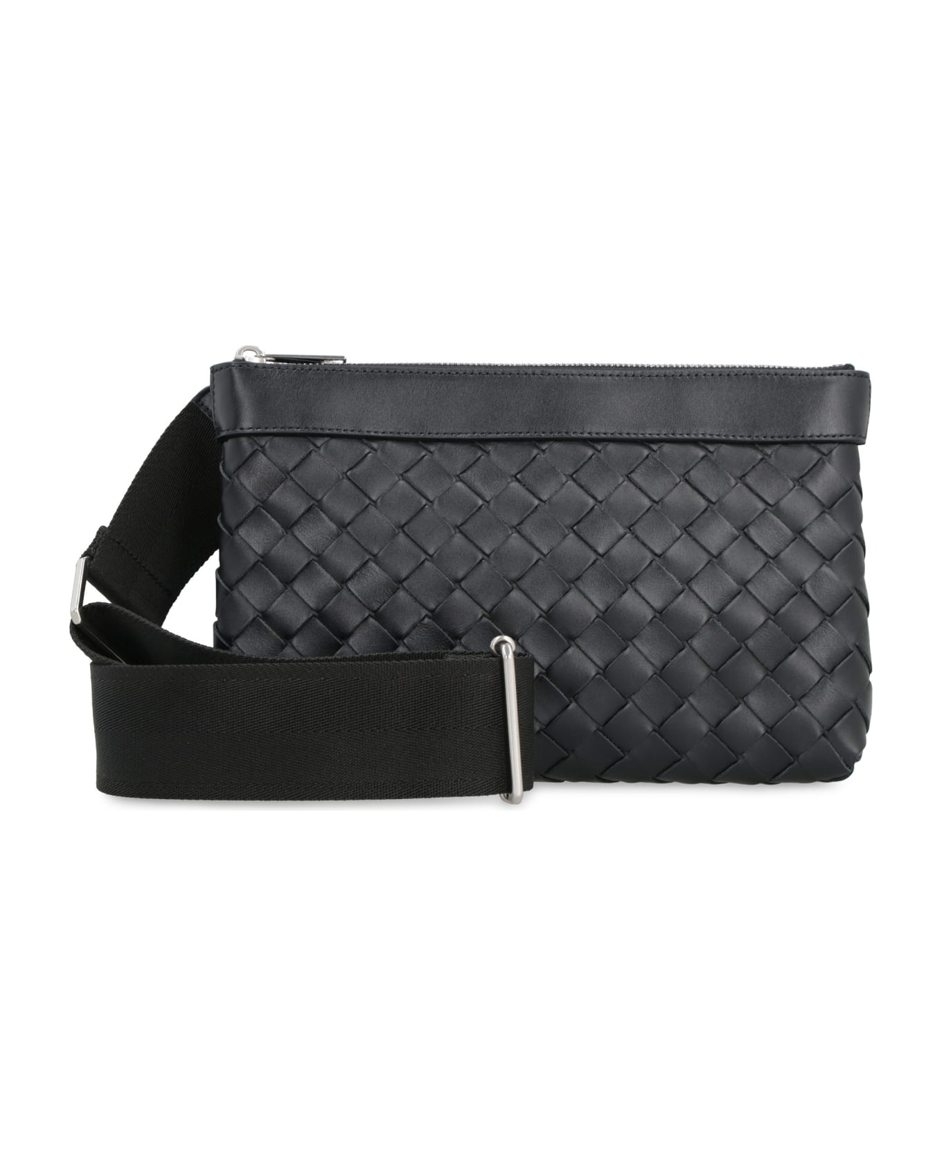 Bottega Veneta Classic Duo Leather Crossbody Bag - black