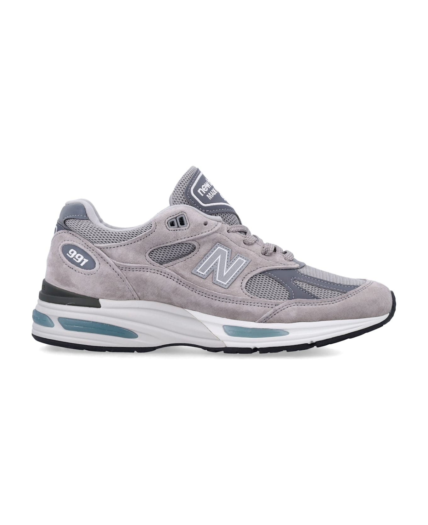 New Balance 991 V2 Miuk Suede Mesh Sneakers - GREY