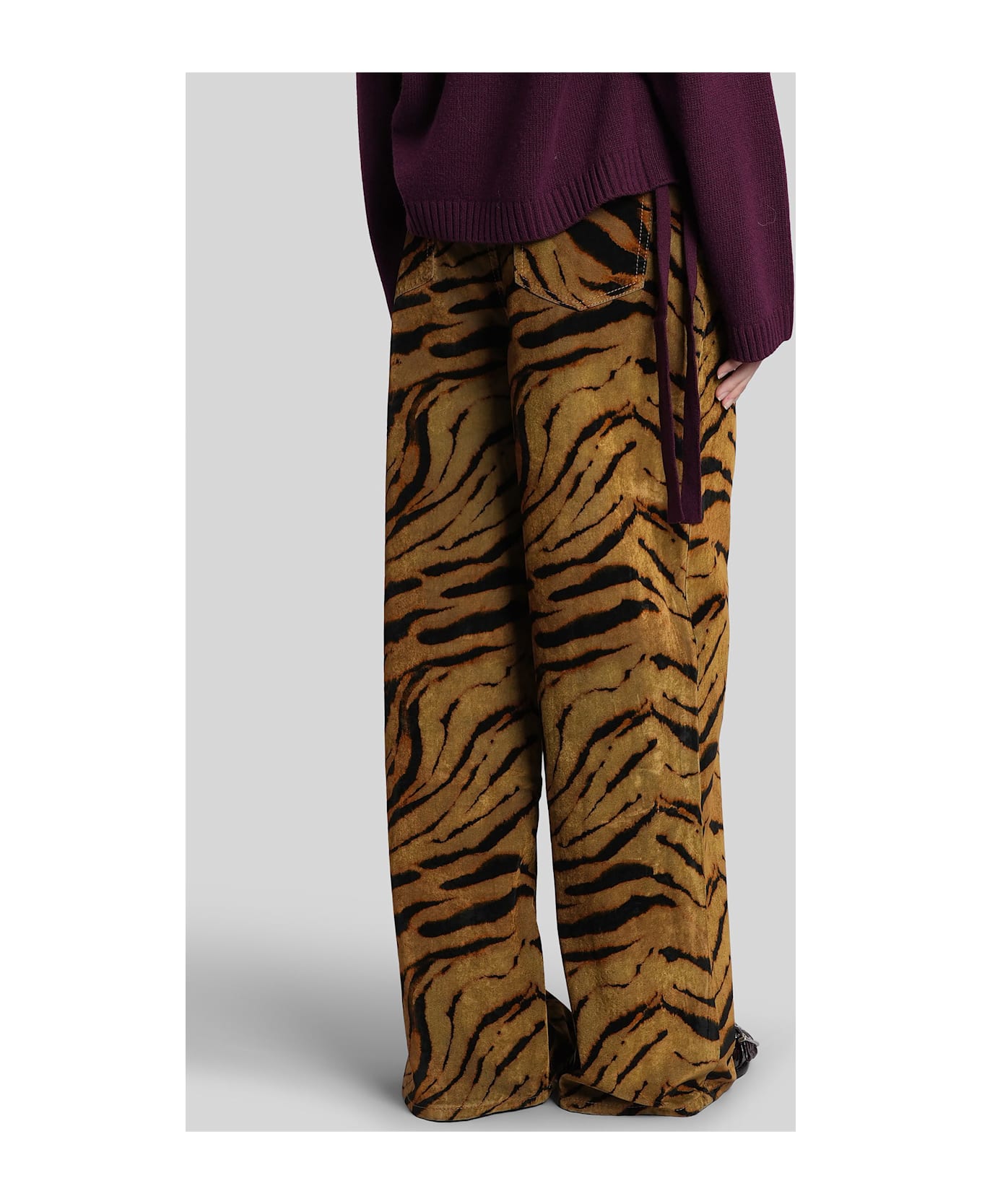 Ganni Jeans In Khaki Cotton - BROWN