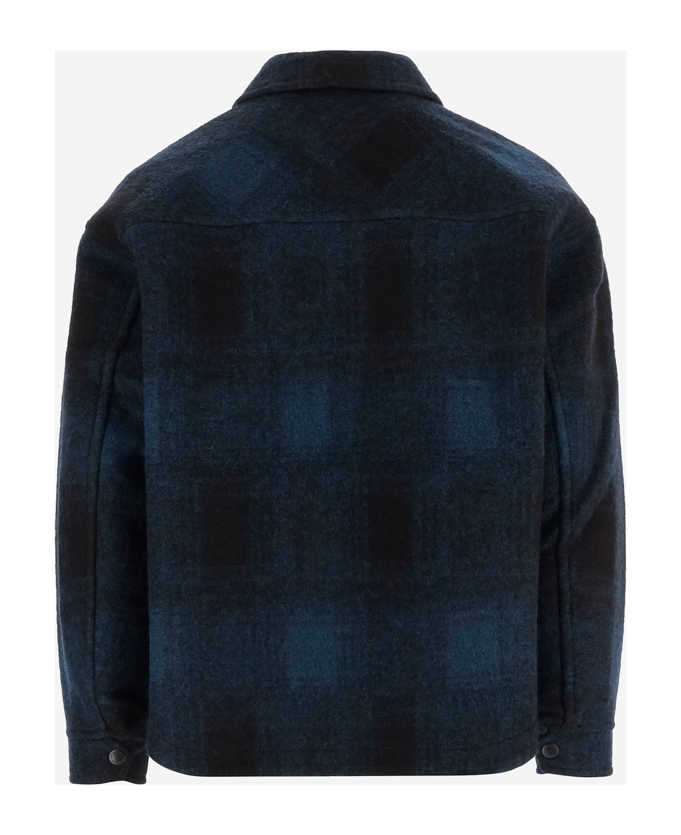 And Wander Checkered Wool Blend Jacket - Red