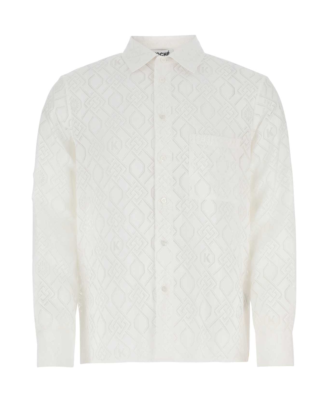 Koché Embroidered Viscose Blend Shirt - White