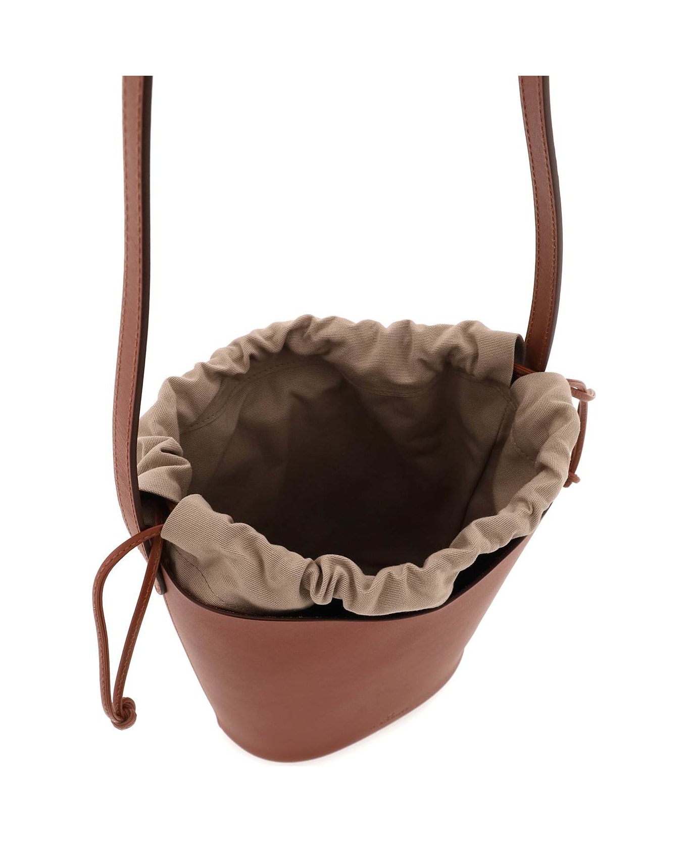 Il Bisonte Leather Bucket Bag - RUGGINE (Brown)