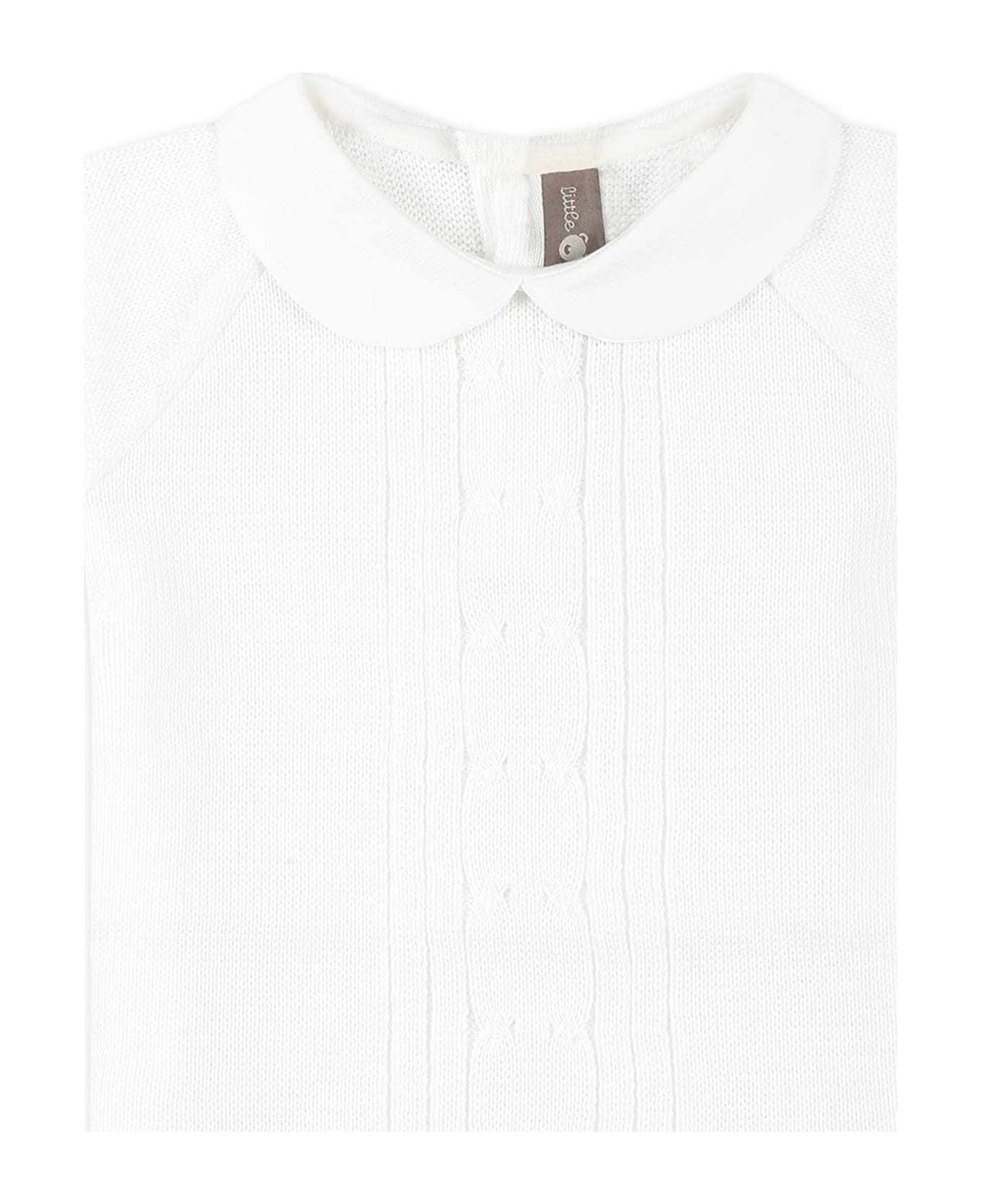 Little Bear White Romper For Babykids - White