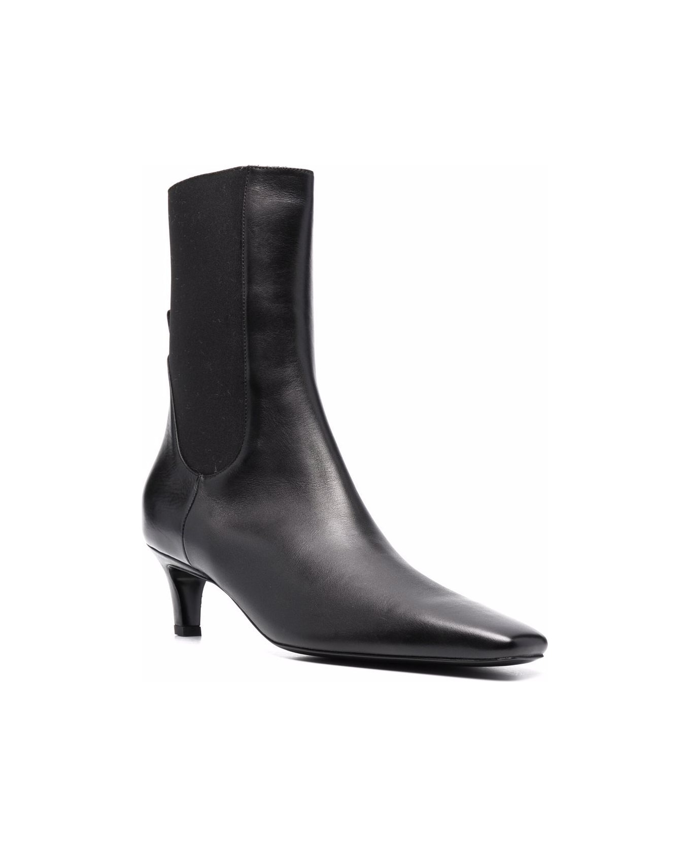 Totême Leather Ankle Boots - Black