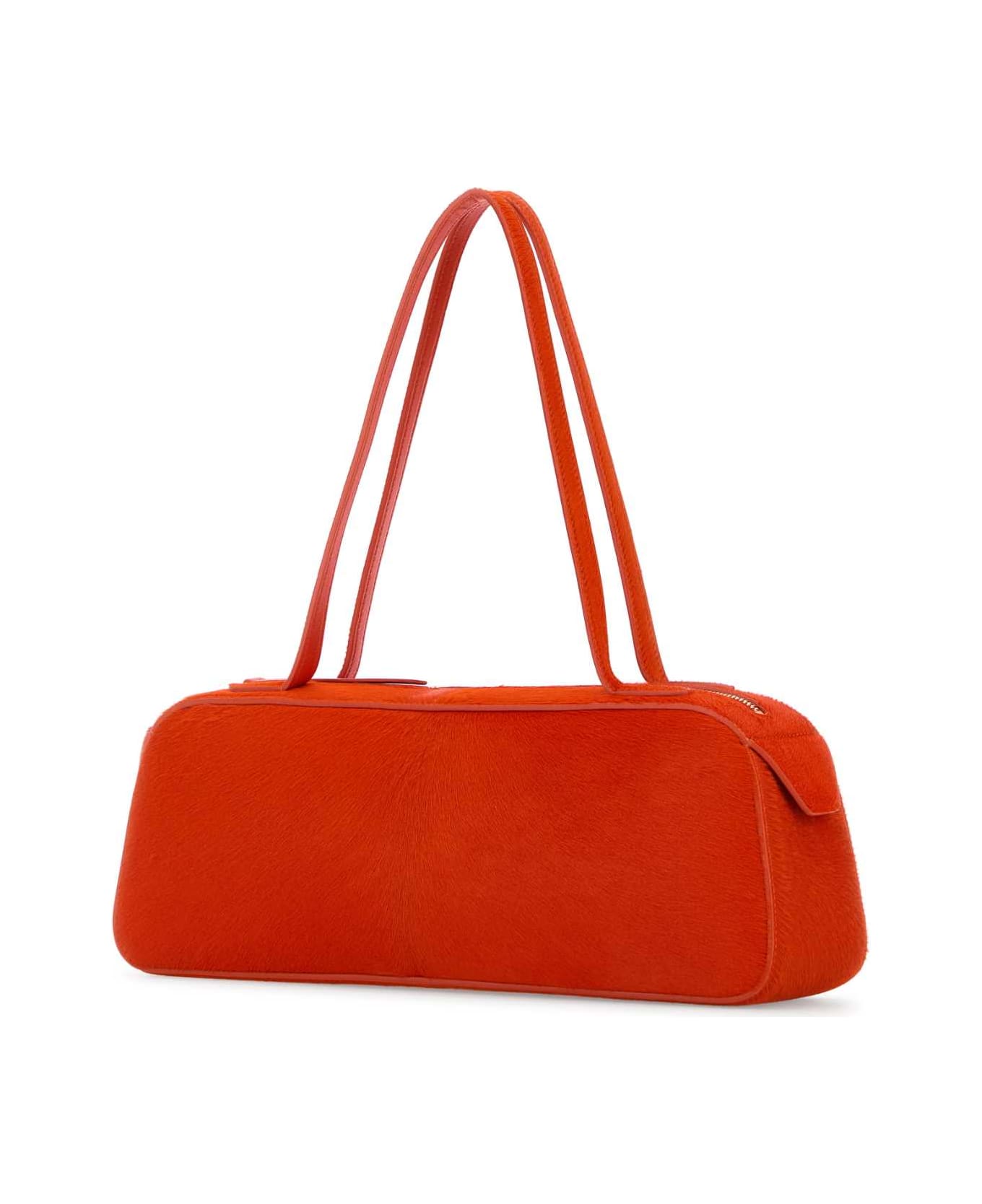 Khaite Orange Calf Hair Simona Shoulder Bag - PERSIMMON