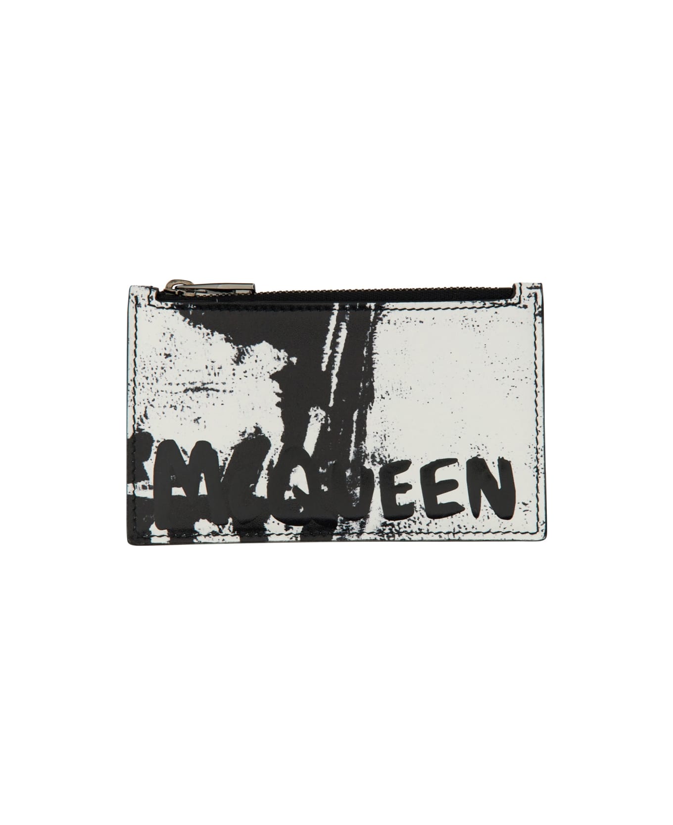 Alexander McQueen Card Holder With Logo - BLACK