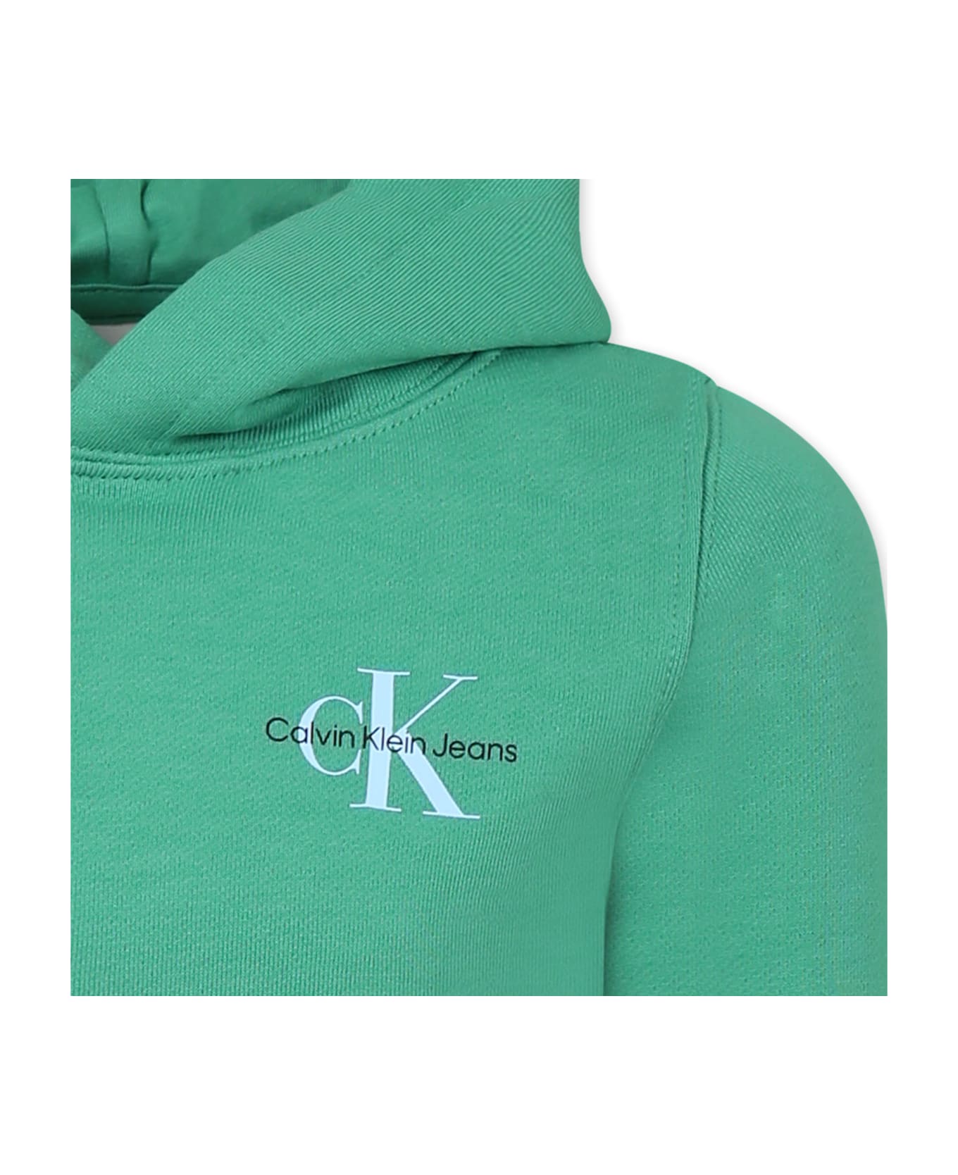 Calvin Klein Green Sweatshirt For Kids With Logo - Green