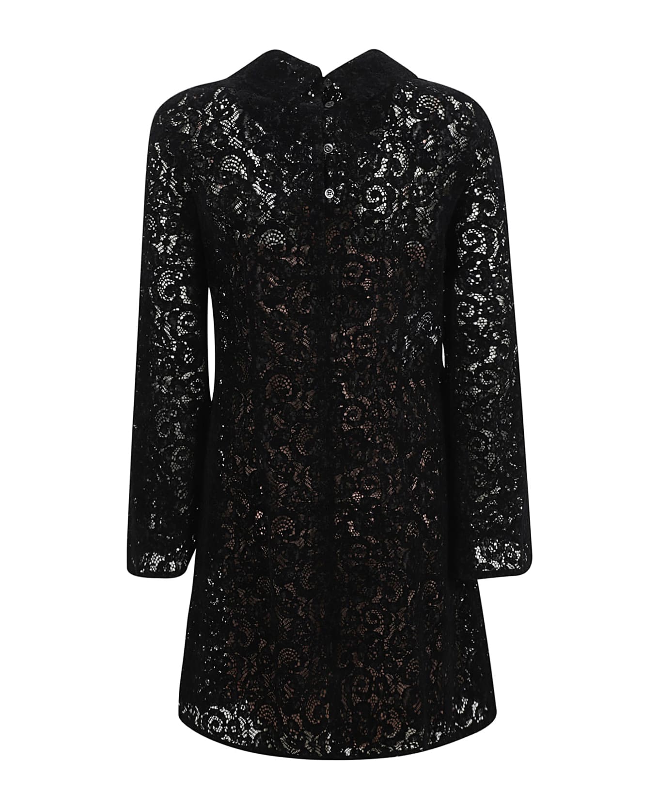 Moschino Laced Applique Dress - Black 