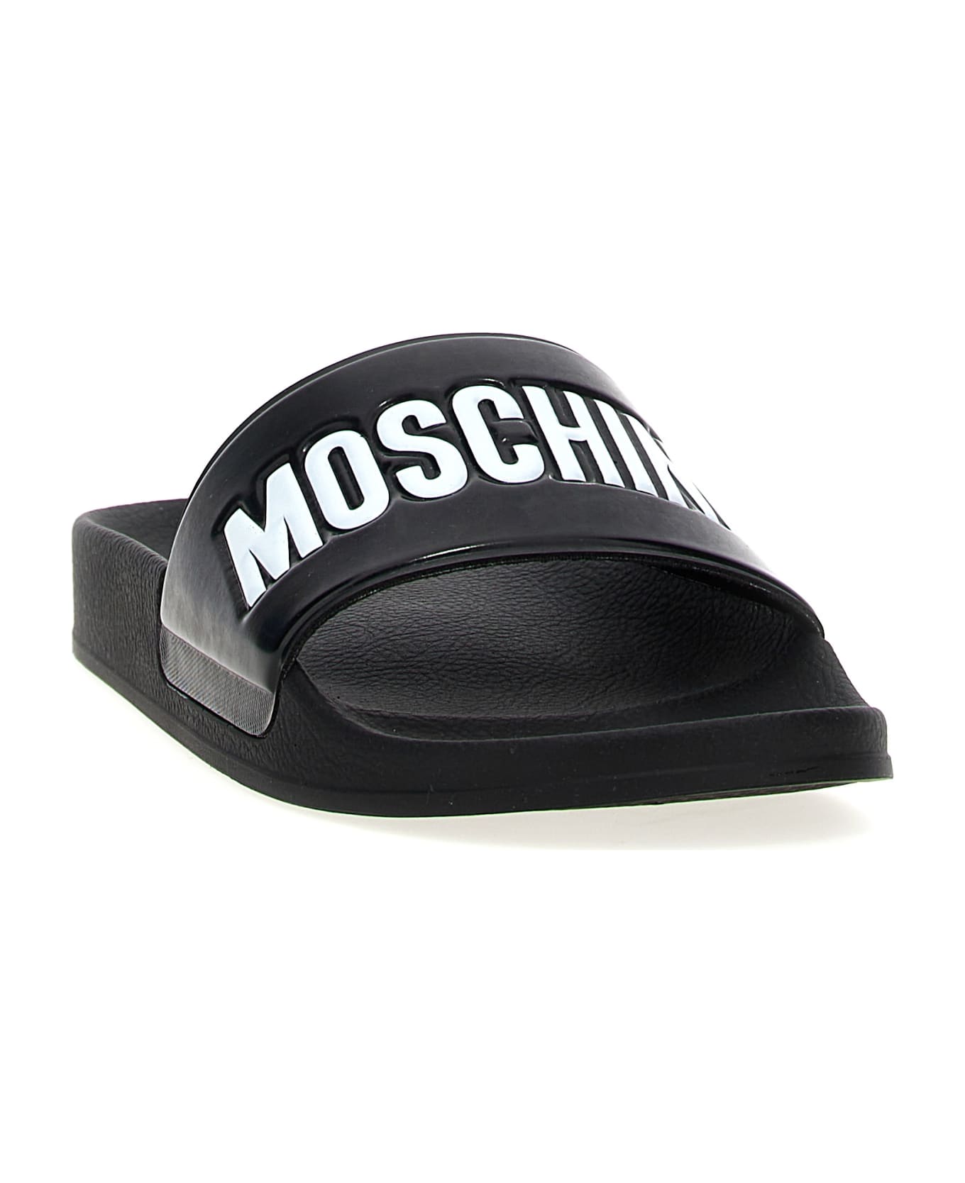 Moschino 'pool' Slides - White/Black