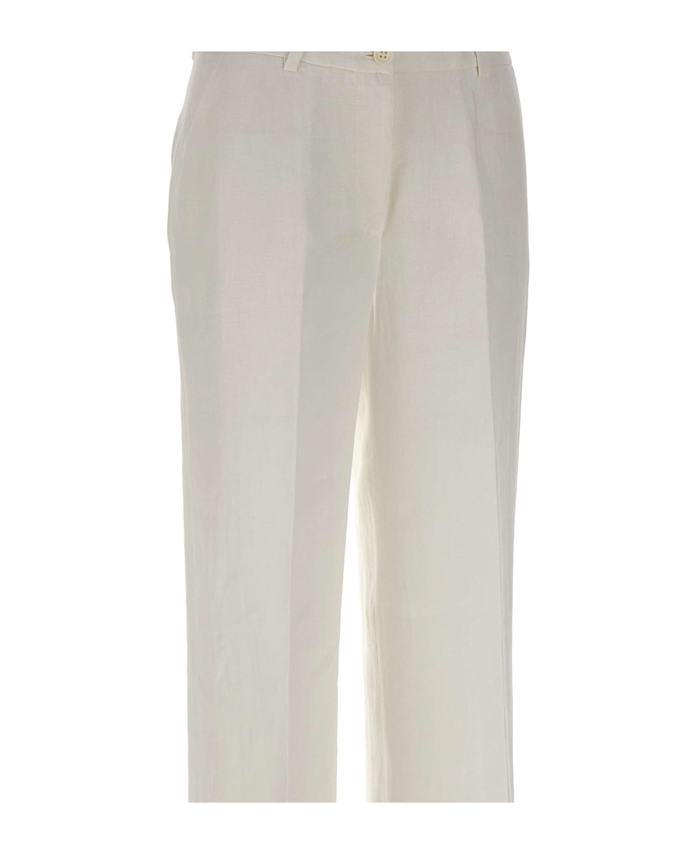 Parosh "blitz" Linen Trousers - WHITE