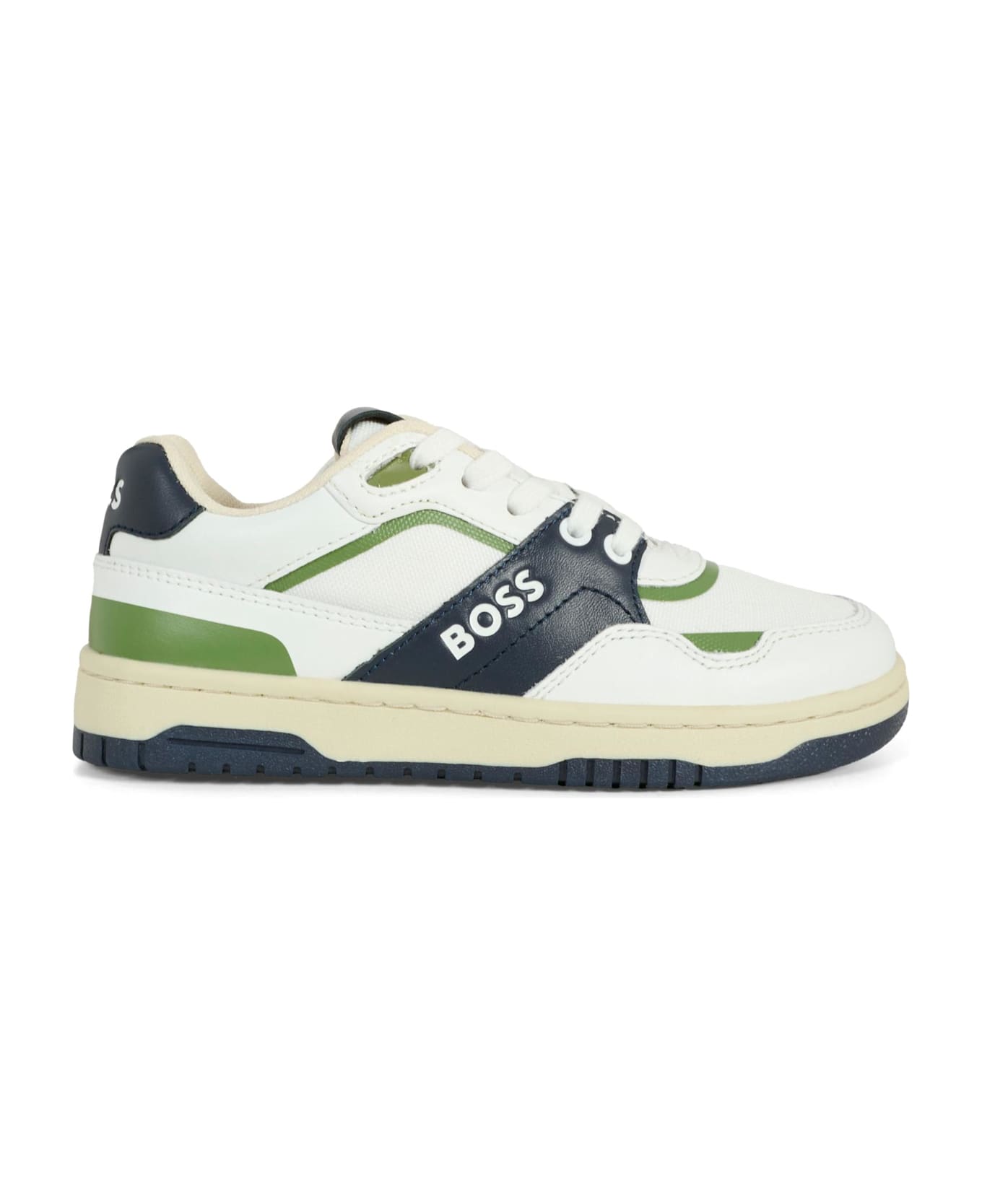Hugo Boss White Sneakers For Boy With Logo - White
