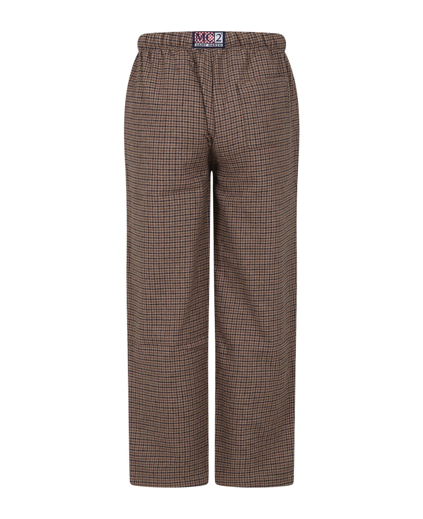 MC2 Saint Barth Beige Pajamas Haut Trousers For Boy With Logo - Multicolor